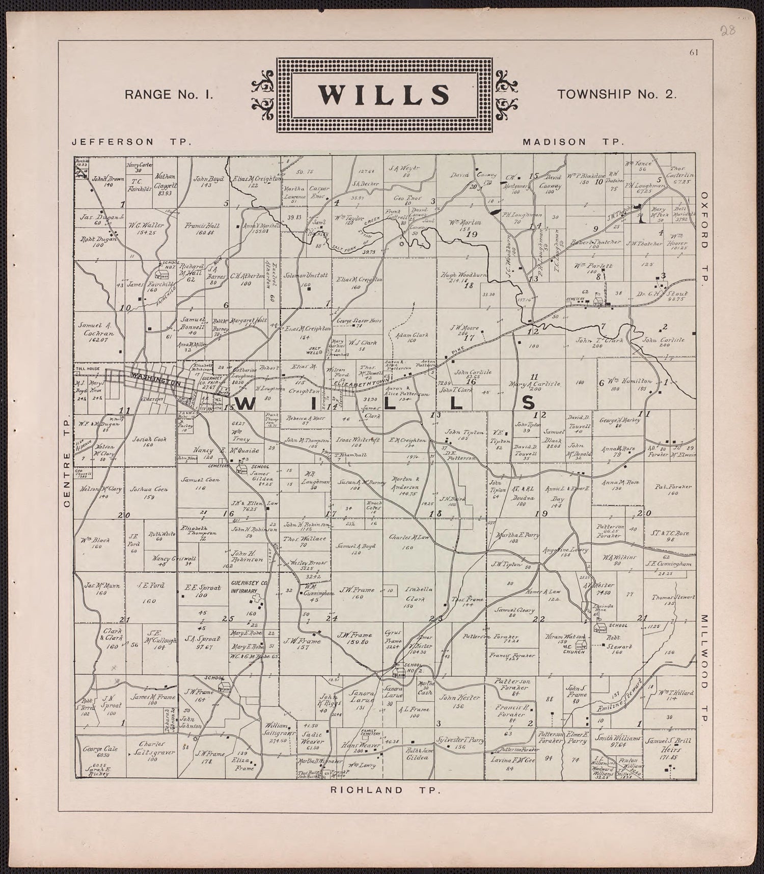 Wills from Illustrated Atlas of Guernsey County, Ohio 1902 by Relic Map Company