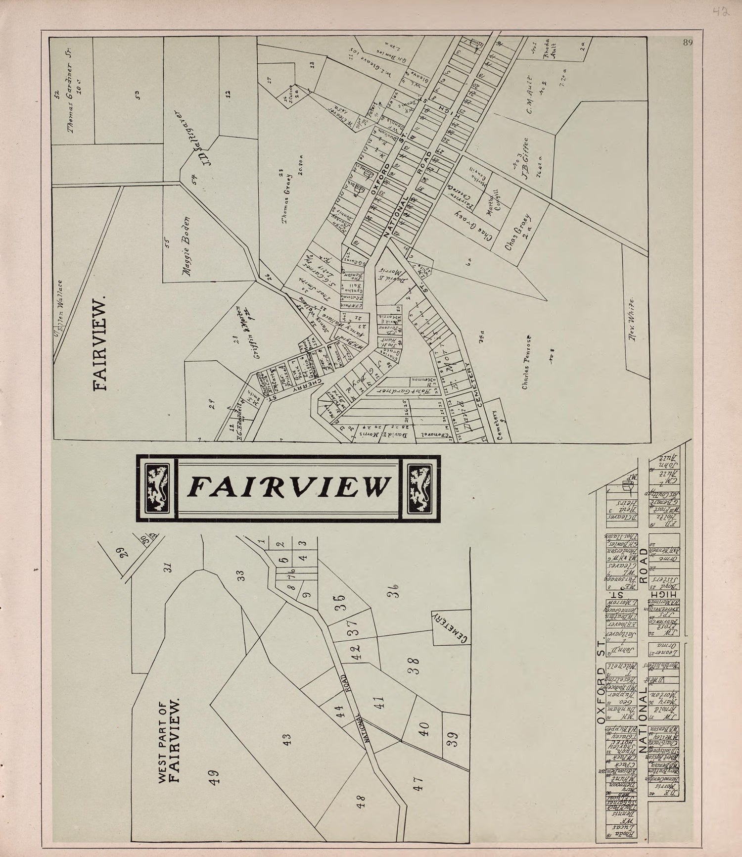 Fairview from Illustrated Atlas of Guernsey County, Ohio 1902 by Relic Map Company