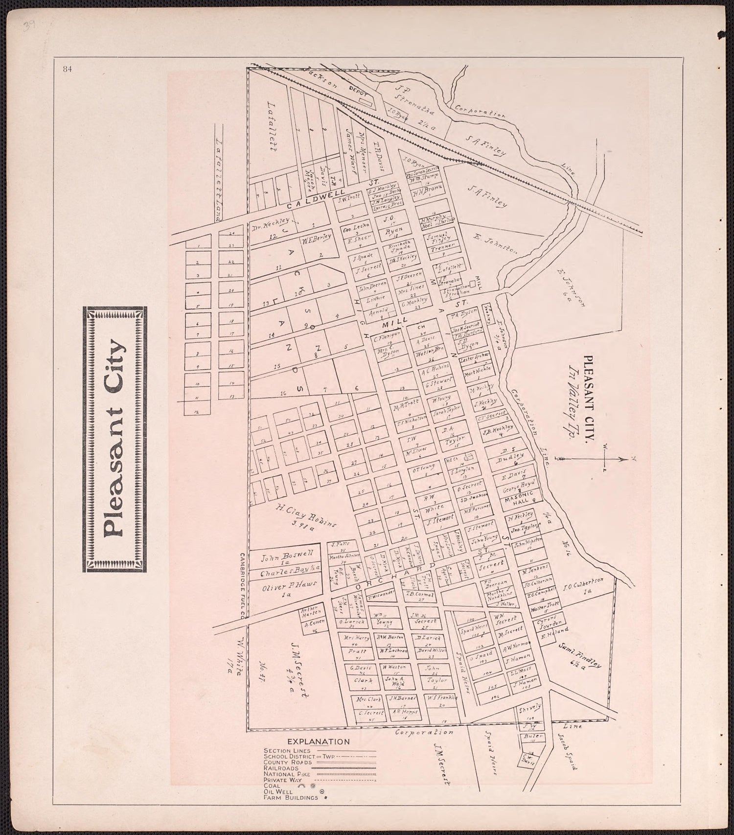 Pleasant City from Illustrated Atlas of Guernsey County, Ohio 1902 by Relic Map Company
