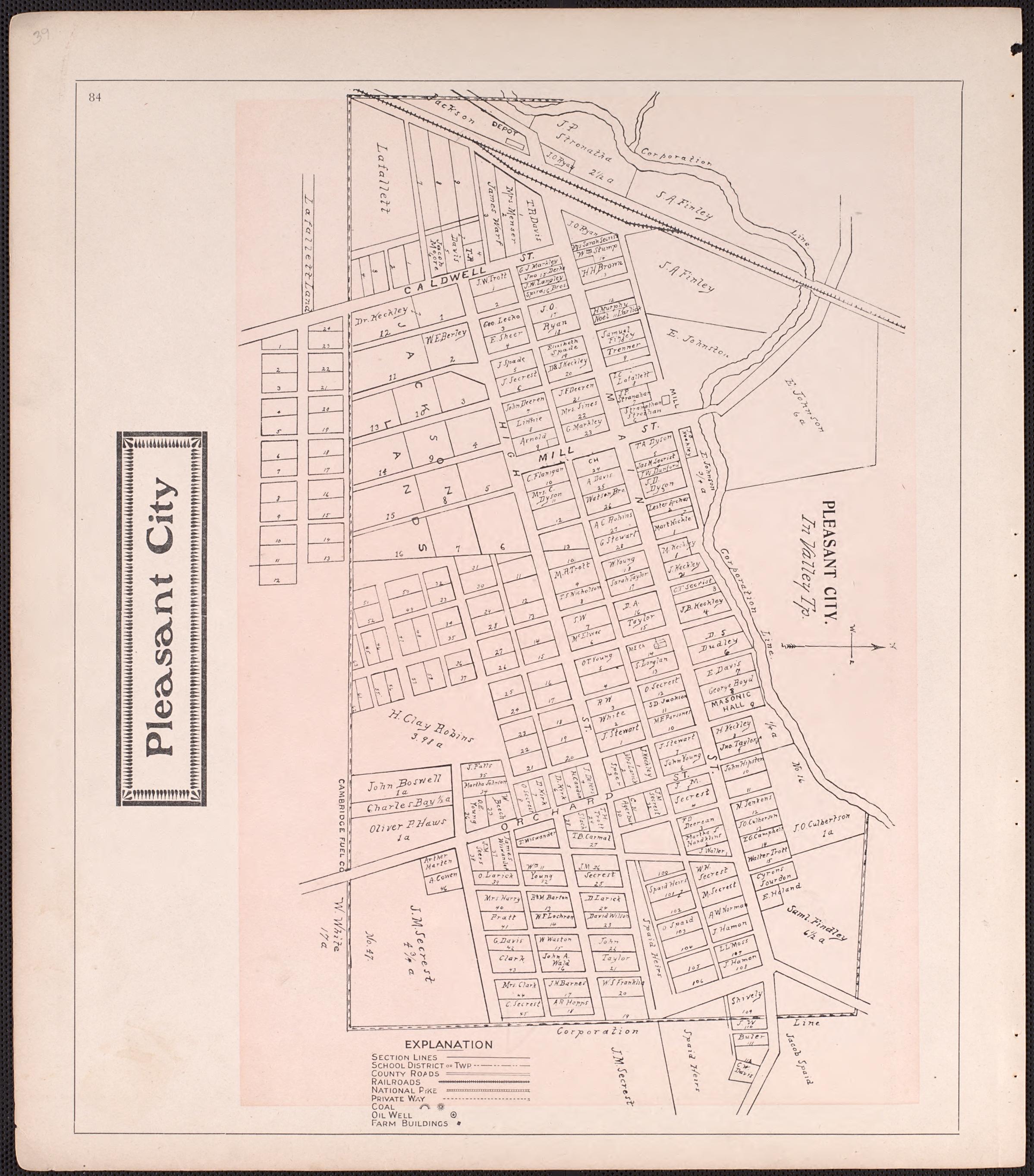 Pleasant City from Illustrated Atlas of Guernsey County, Ohio 1902 by Relic Map Company