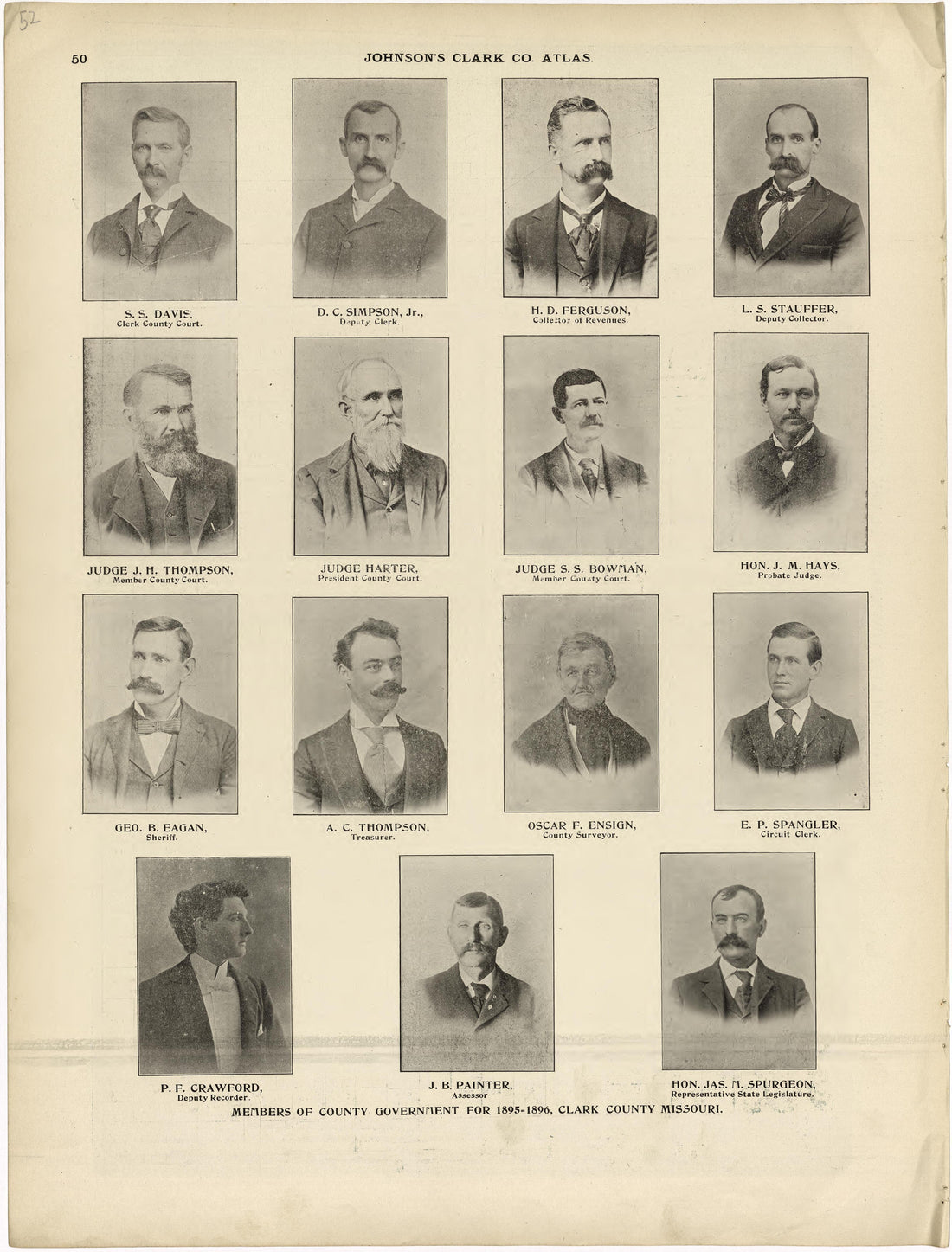 This old map of Clark County, Missouri,  was created by Johnson, G. C.|Western Atlas Co in 1896