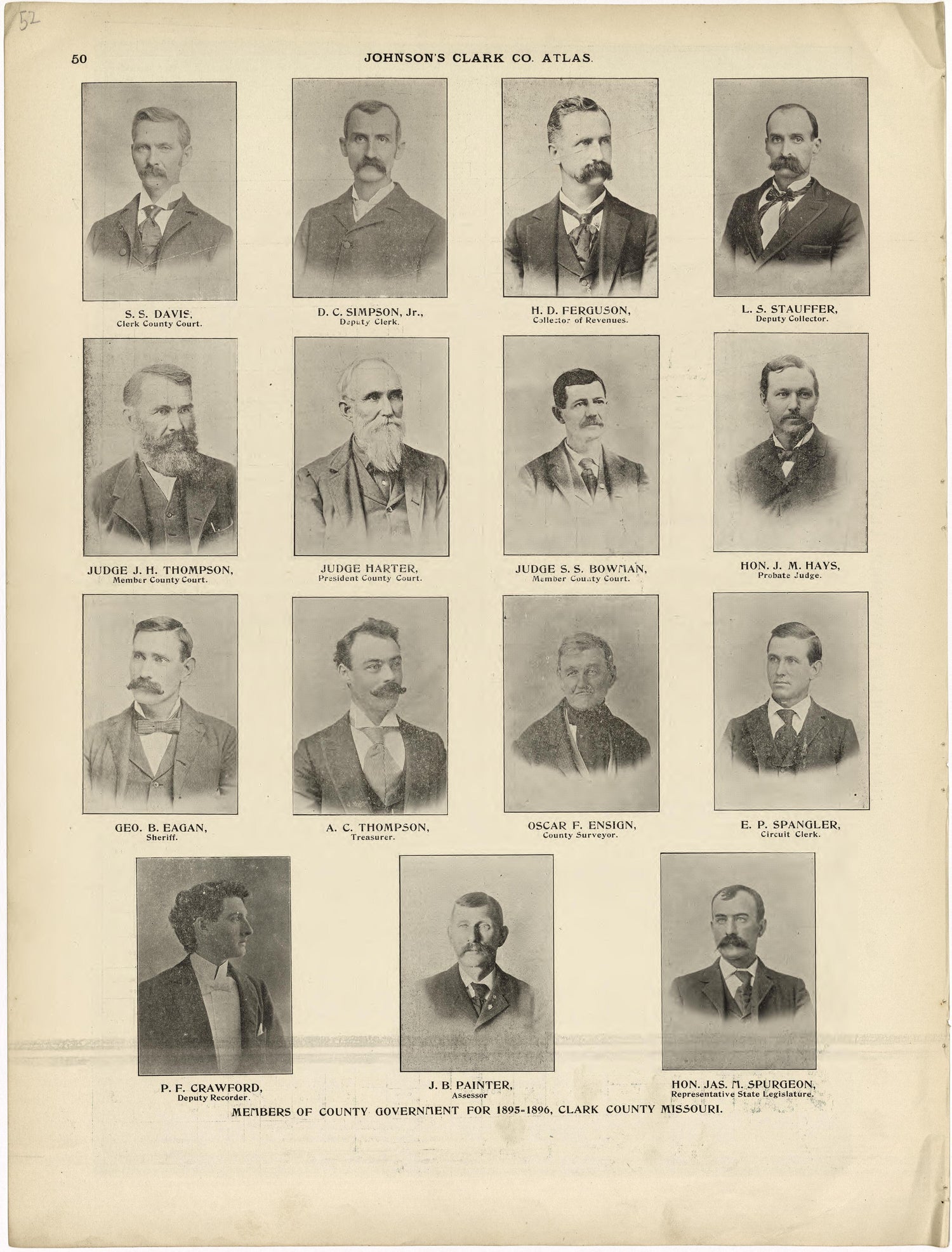 This old map of Clark County, Missouri,  was created by Johnson, G. C.|Western Atlas Co in 1896