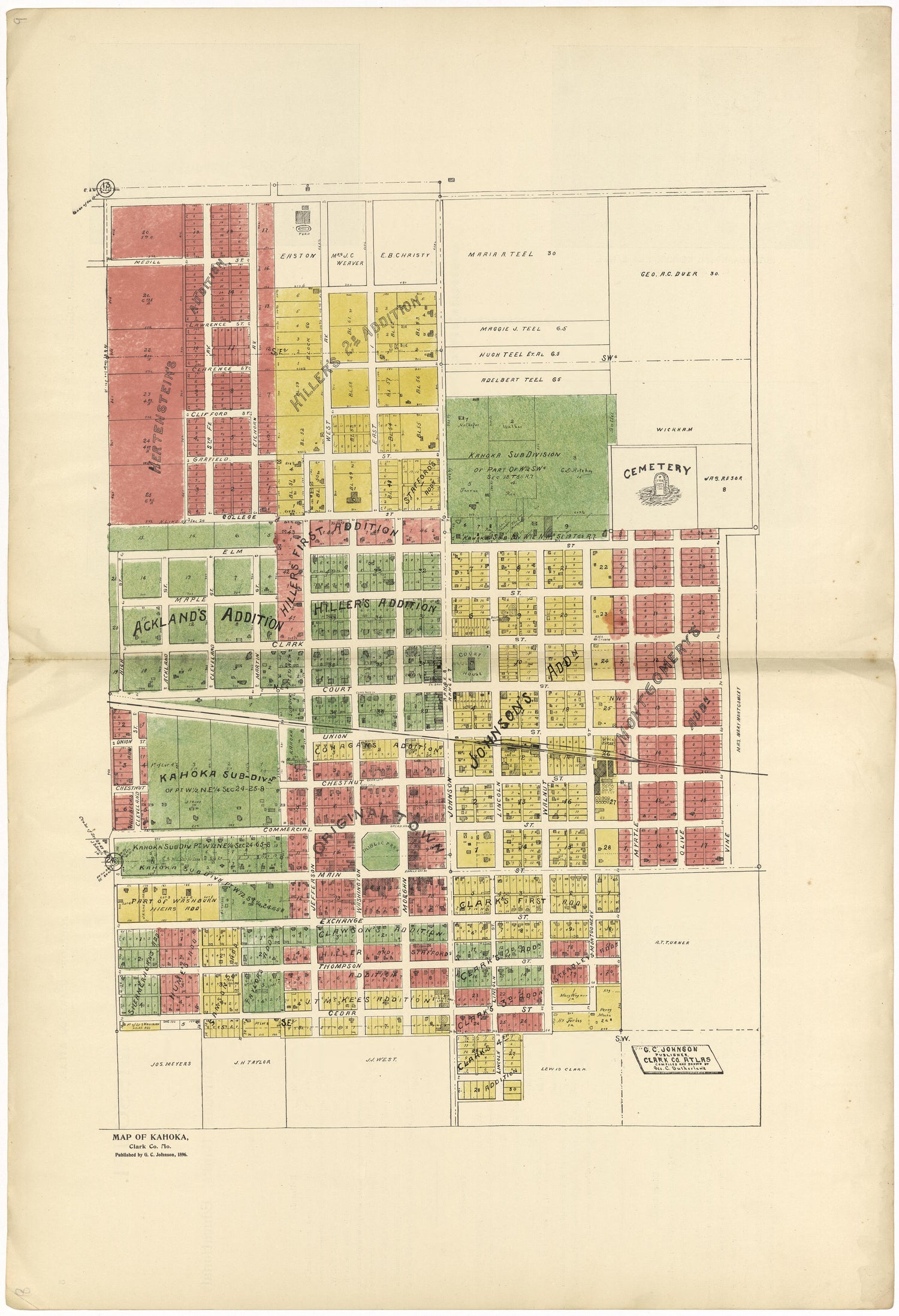 This old map of Clark County, Missouri,  was created by Johnson, G. C.|Western Atlas Co in 1896