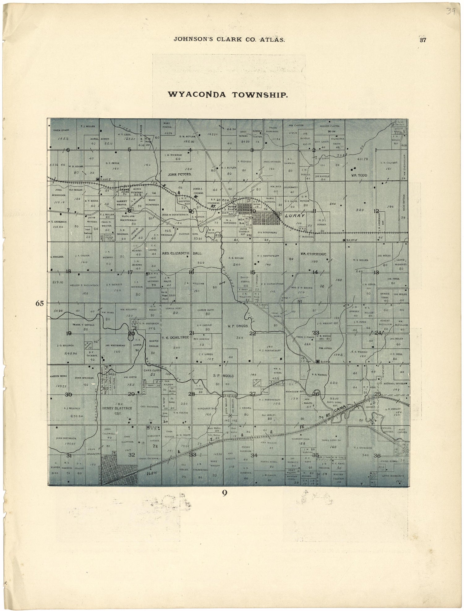 This old map of Clark County, Missouri,  was created by Johnson, G. C.|Western Atlas Co in 1896