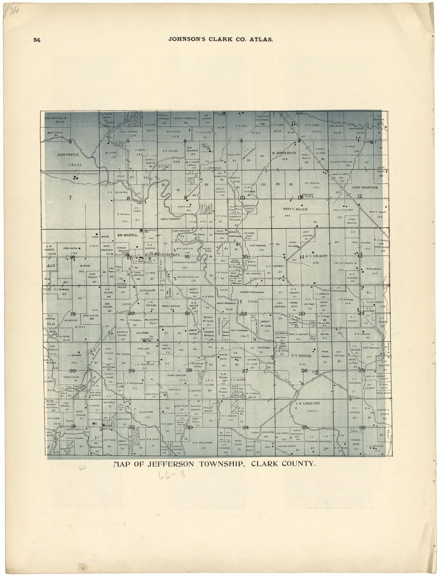 This old map of Clark County, Missouri,  was created by Johnson, G. C.|Western Atlas Co in 1896