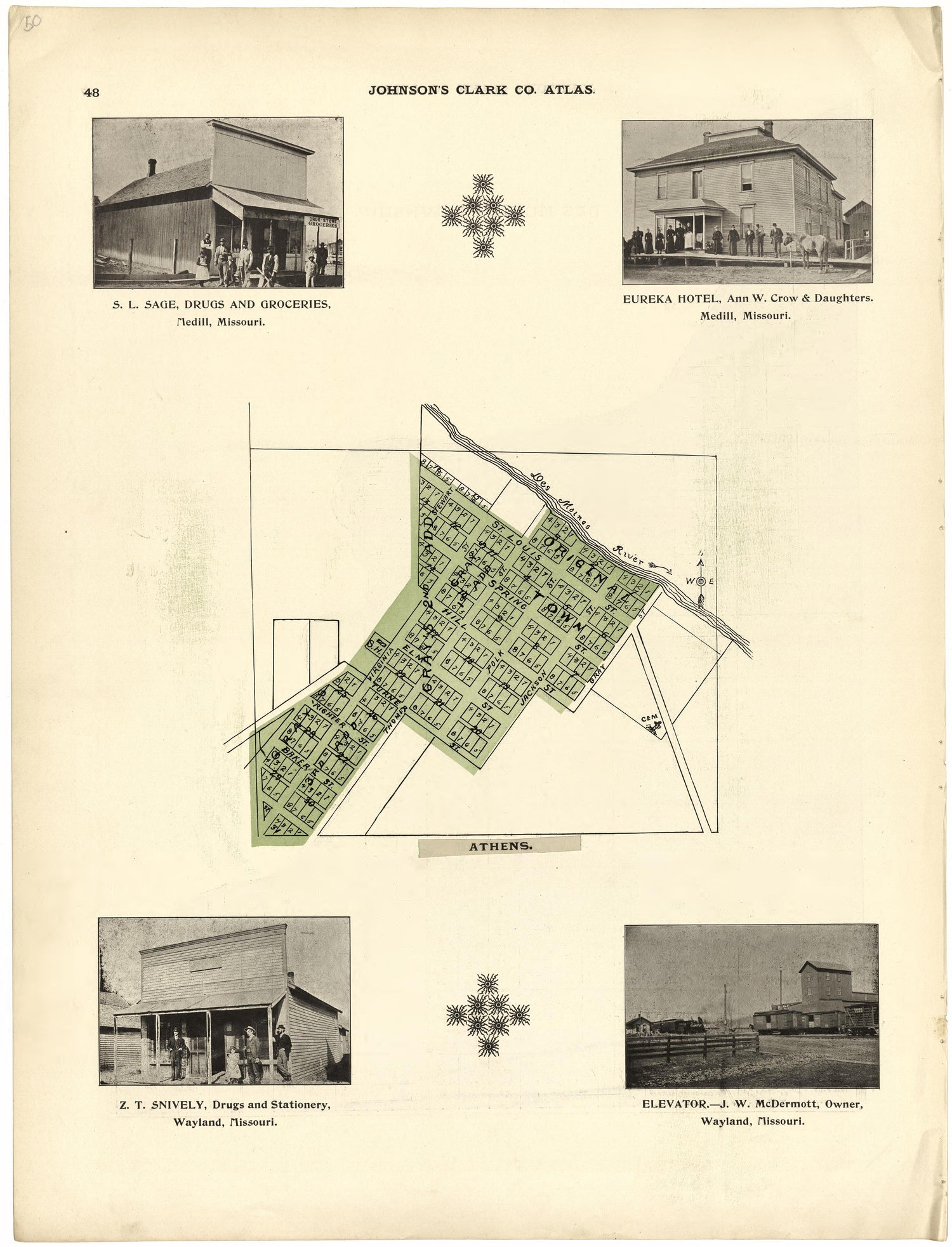 This old map of Clark County, Missouri,  was created by Johnson, G. C.|Western Atlas Co in 1896