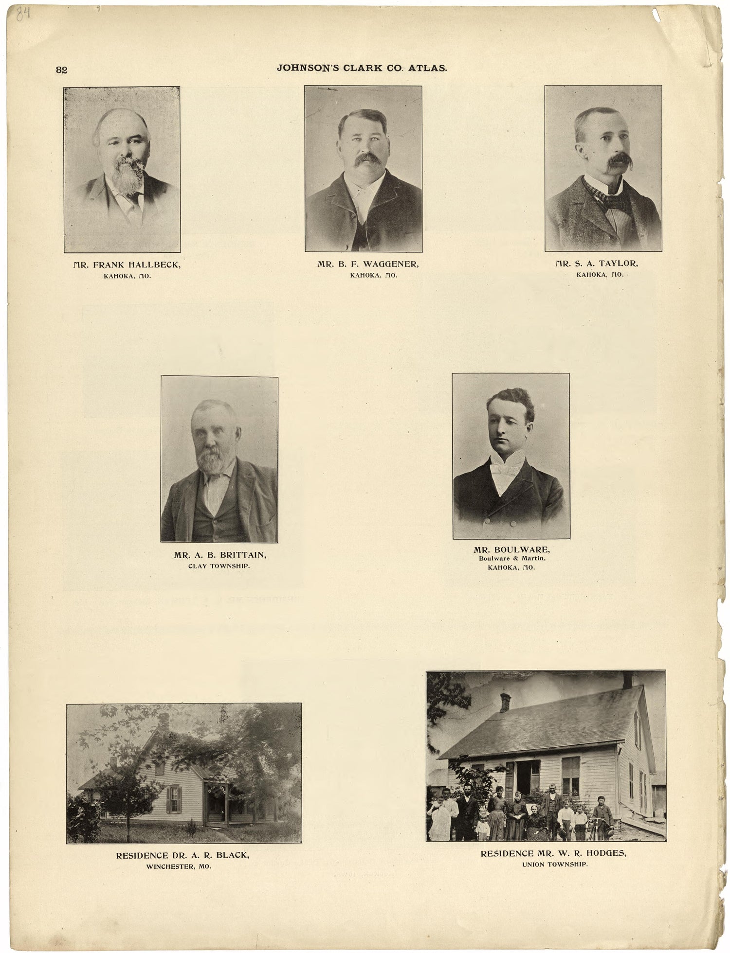 This old map of Clark County, Missouri,  was created by Johnson, G. C.|Western Atlas Co in 1896