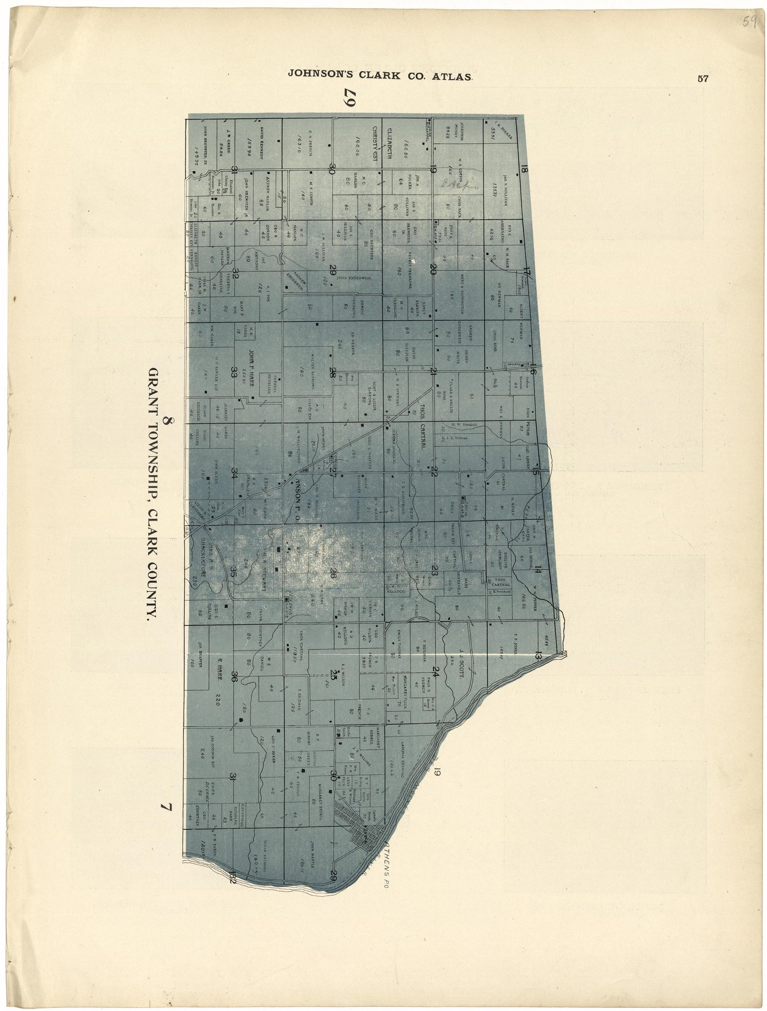 This old map of Clark County, Missouri,  was created by Johnson, G. C.|Western Atlas Co in 1896