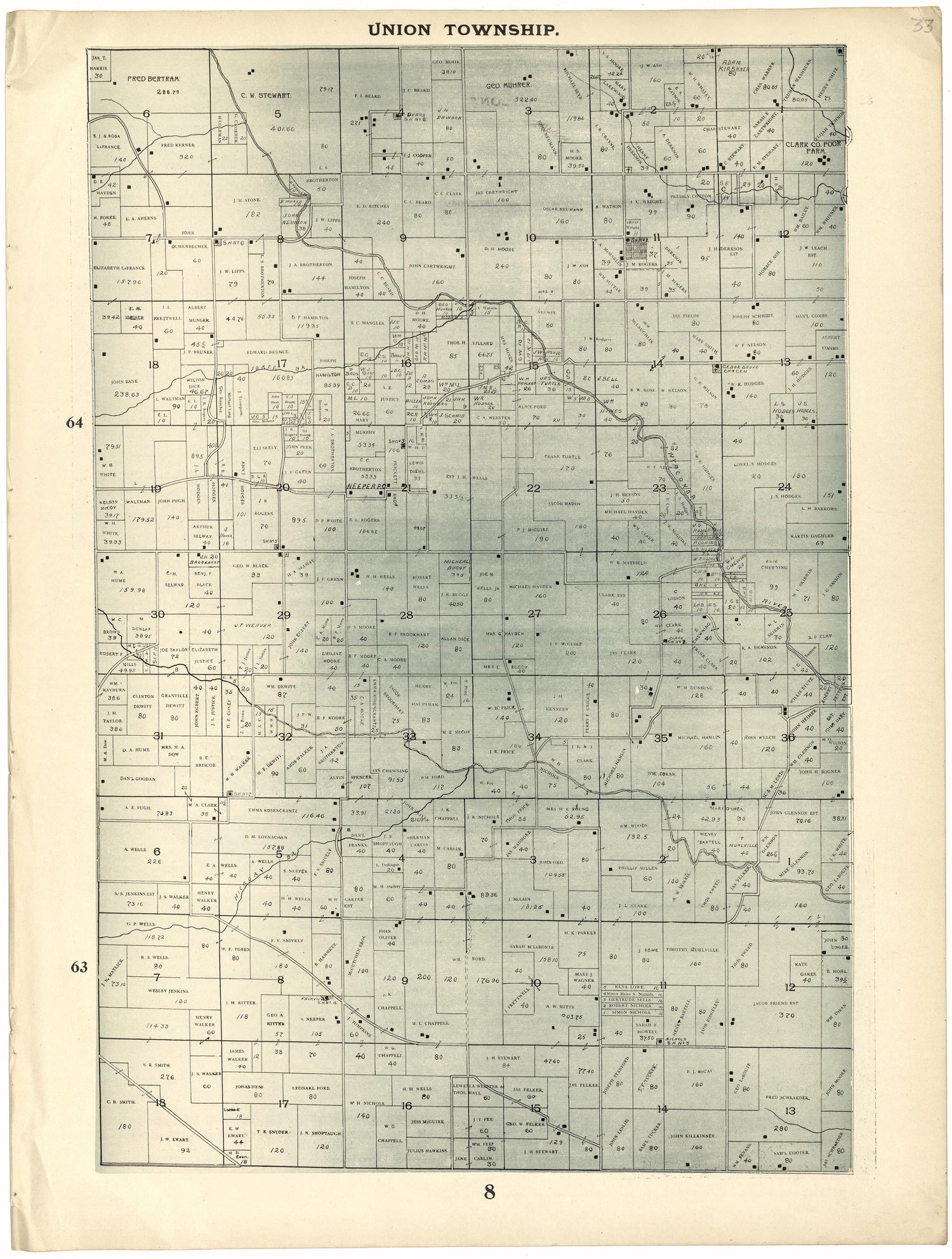 This old map of Clark County, Missouri,  was created by Johnson, G. C.|Western Atlas Co in 1896