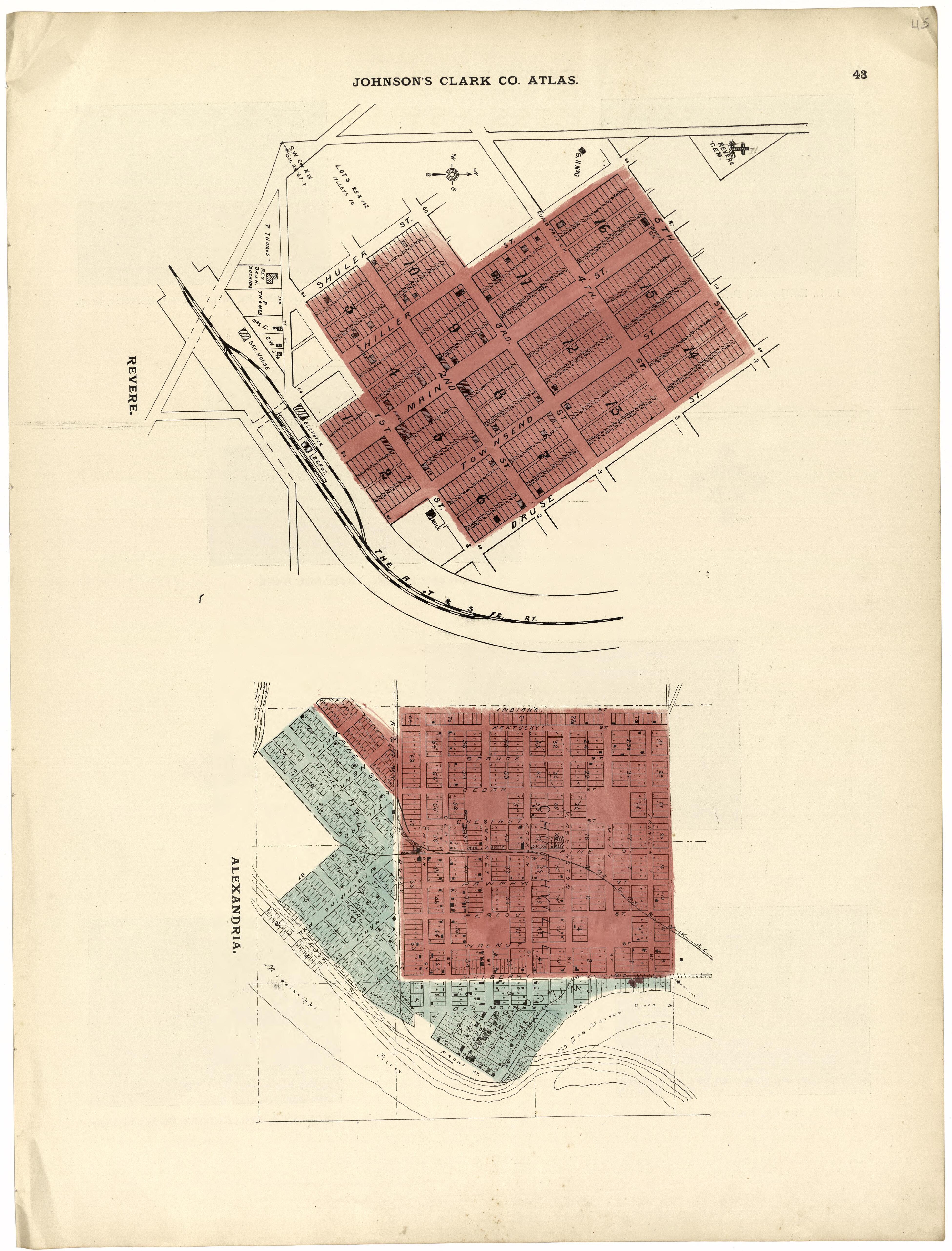 This old map of Clark County, Missouri,  was created by Johnson, G. C.|Western Atlas Co in 1896