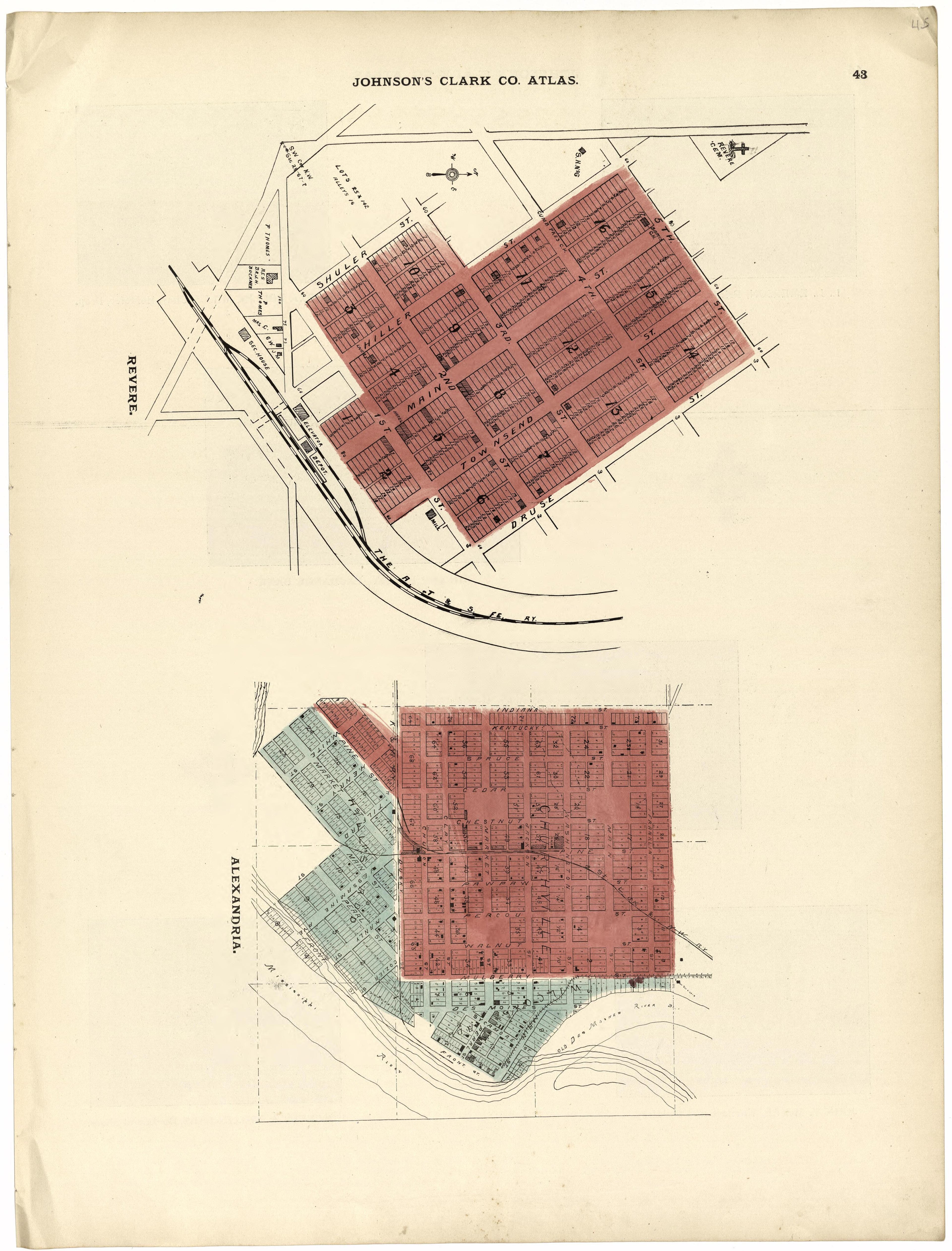 This old map of Clark County, Missouri,  was created by Johnson, G. C.|Western Atlas Co in 1896
