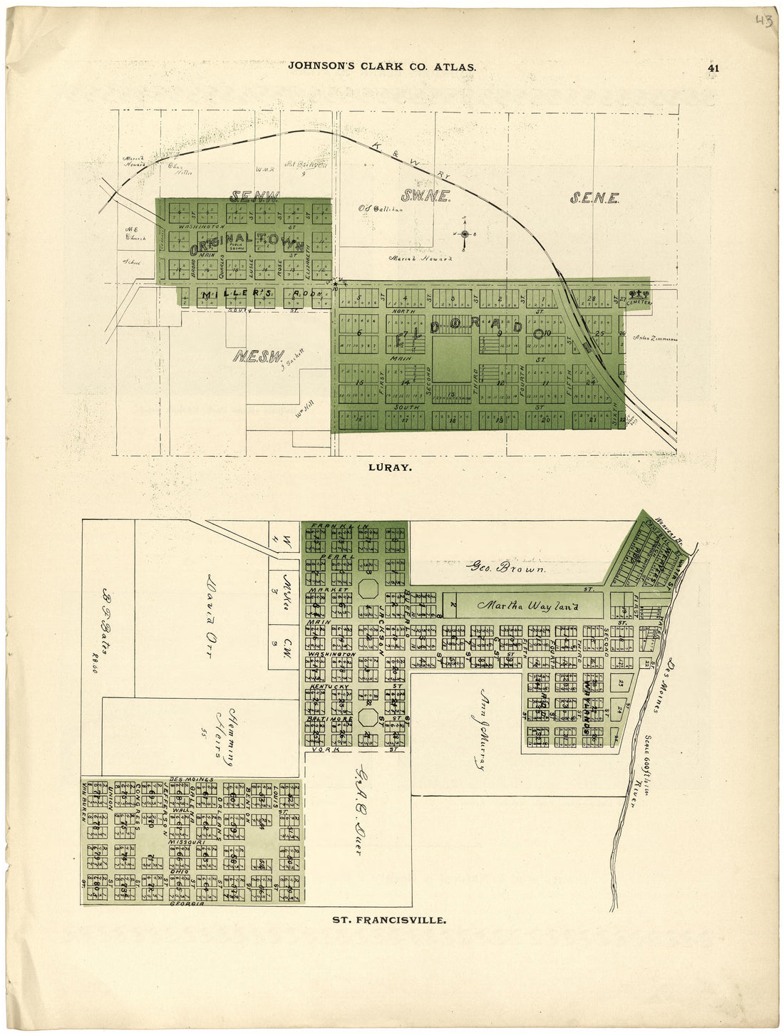 This old map of Clark County, Missouri,  was created by Johnson, G. C.|Western Atlas Co in 1896