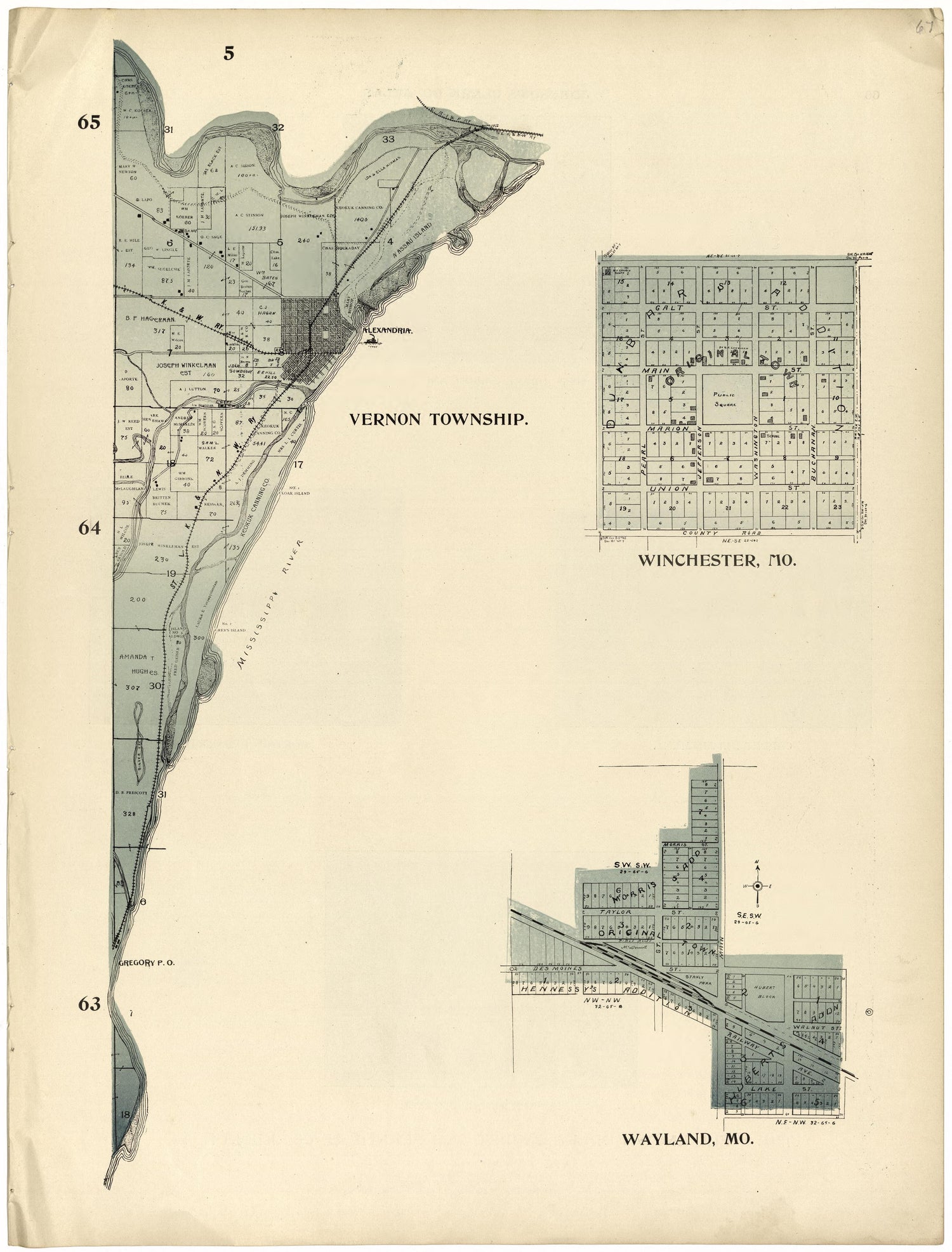 This old map of Clark County, Missouri,  was created by Johnson, G. C.|Western Atlas Co in 1896