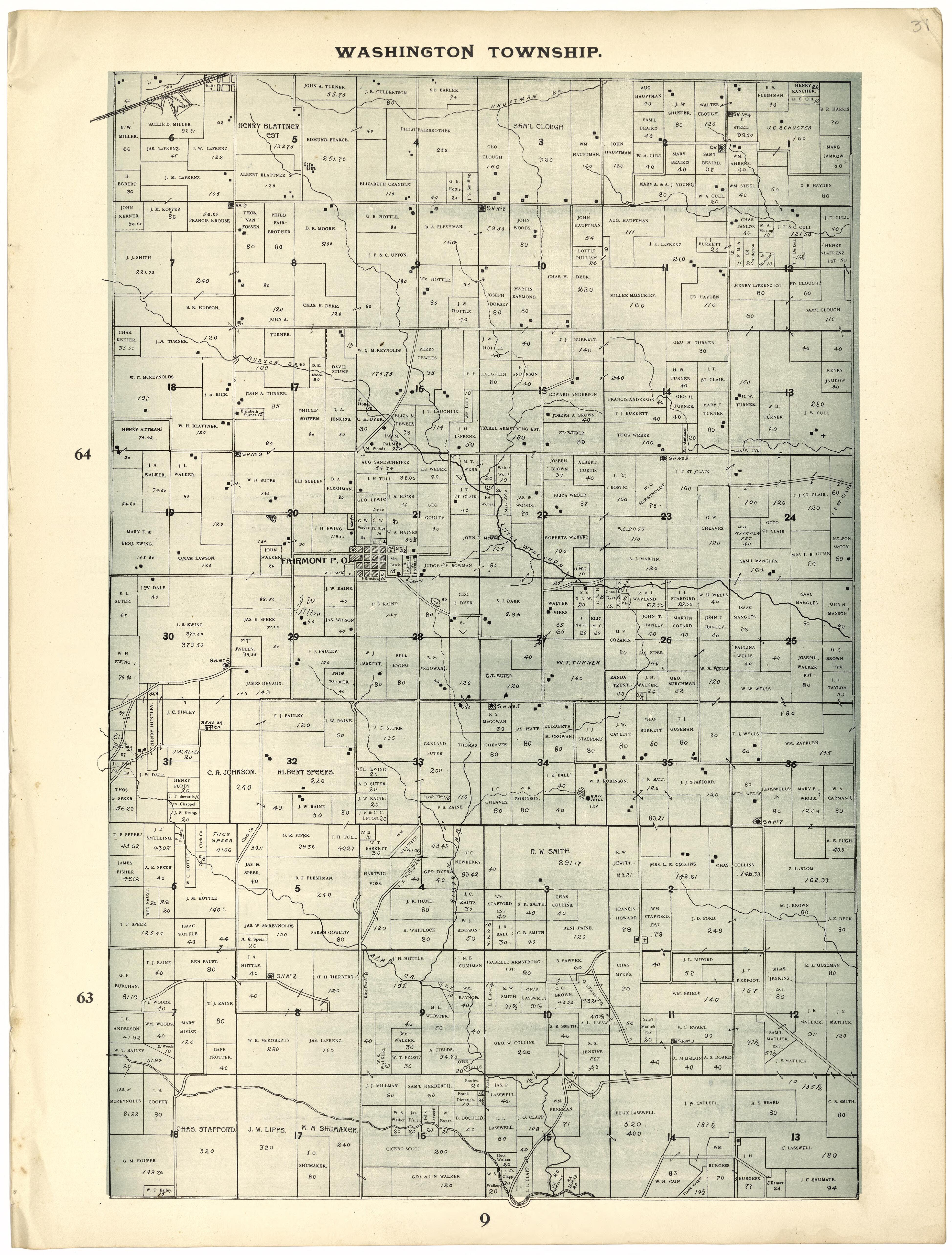 This old map of Clark County, Missouri,  was created by Johnson, G. C.|Western Atlas Co in 1896