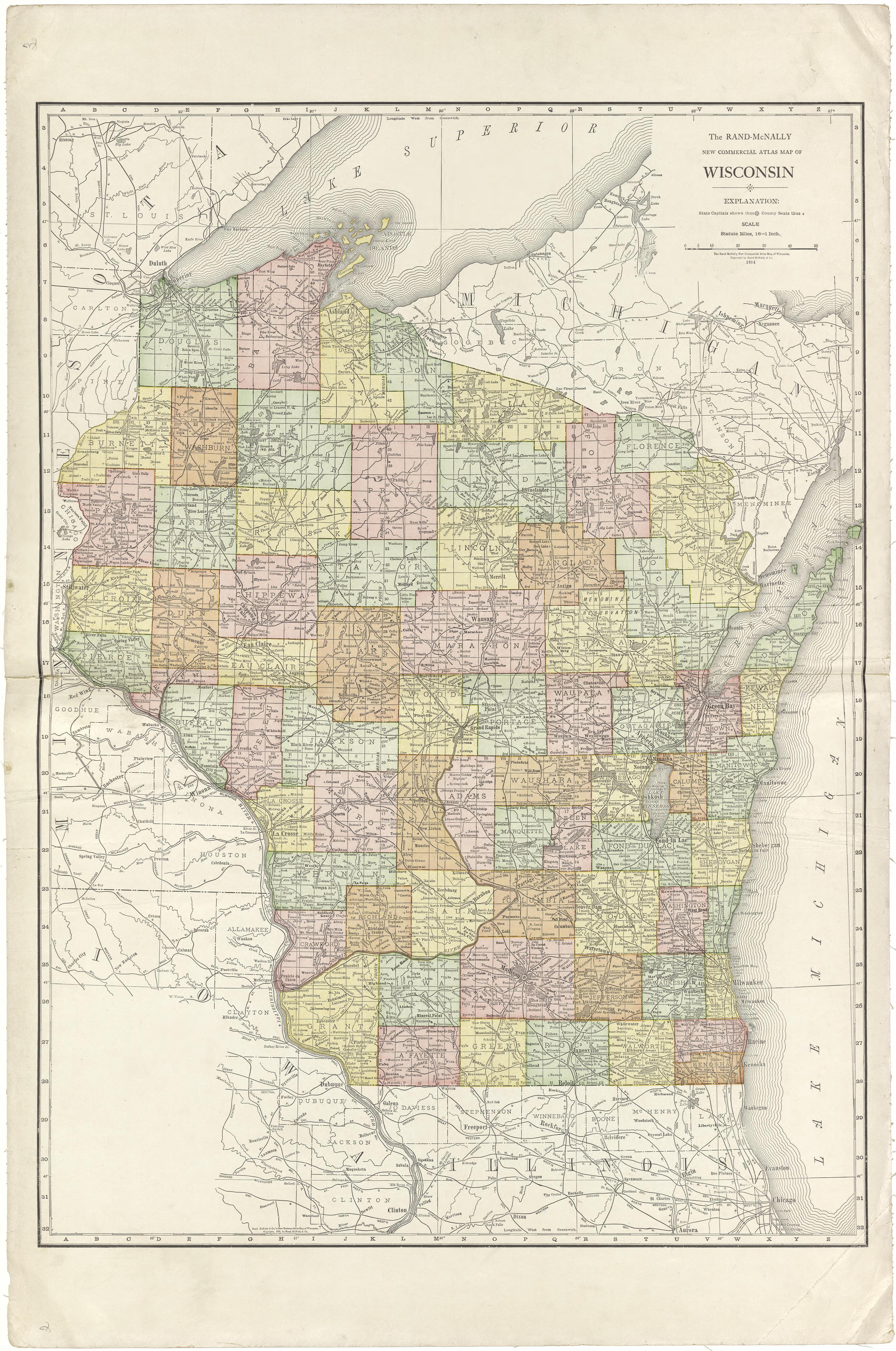 Wisconsin from Atlas of Door County, Wisconsin 1914 by Relic Map Company