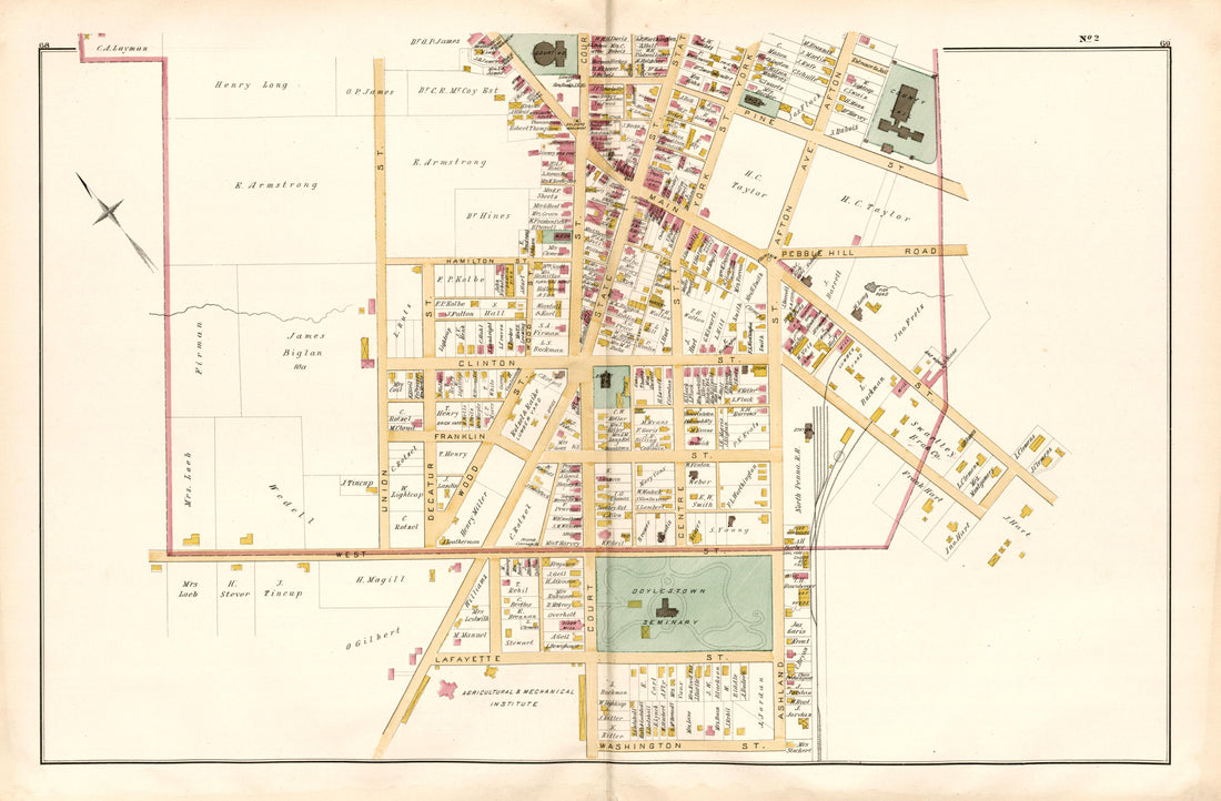 Borough of Doylestown No. 2 from Atlas of Bucks County, Pennsylvania 1891 by Relic Map Company