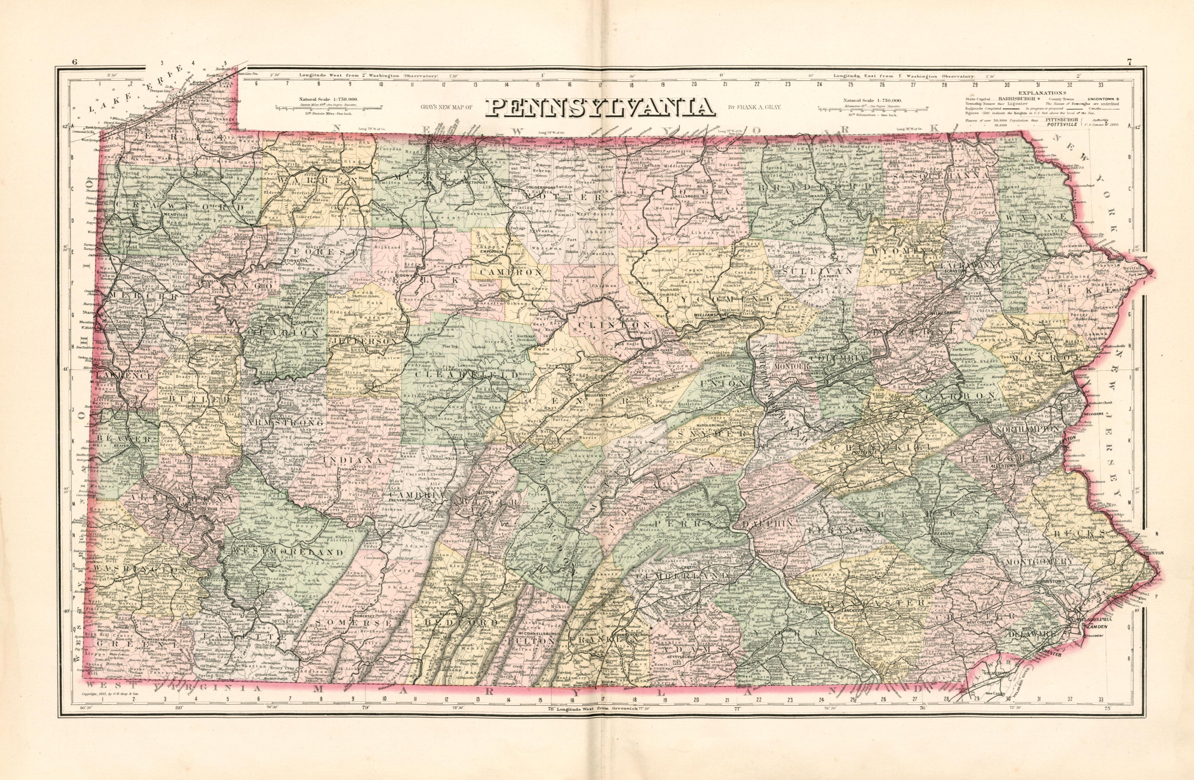 Pennsylvania from Atlas of Bucks County, Pennsylvania 1891 by Relic Map Company