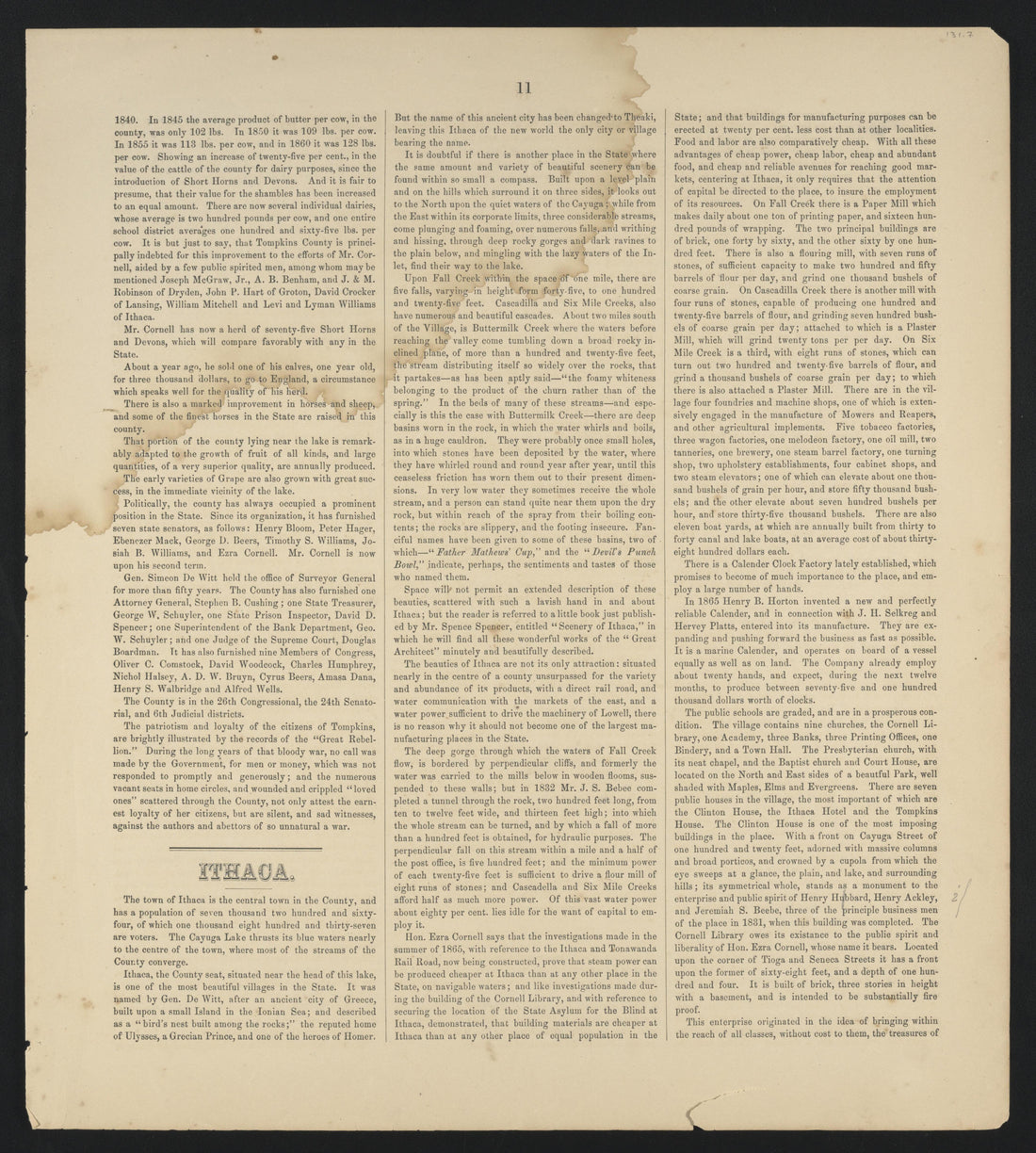 Image 11 of New Topographical Atlas of Tompkins County, New York from New Topographical Atlas of Tompkins County, New York : from Actual Surveys Especially for This Atlas 1866 by Relic Map Company