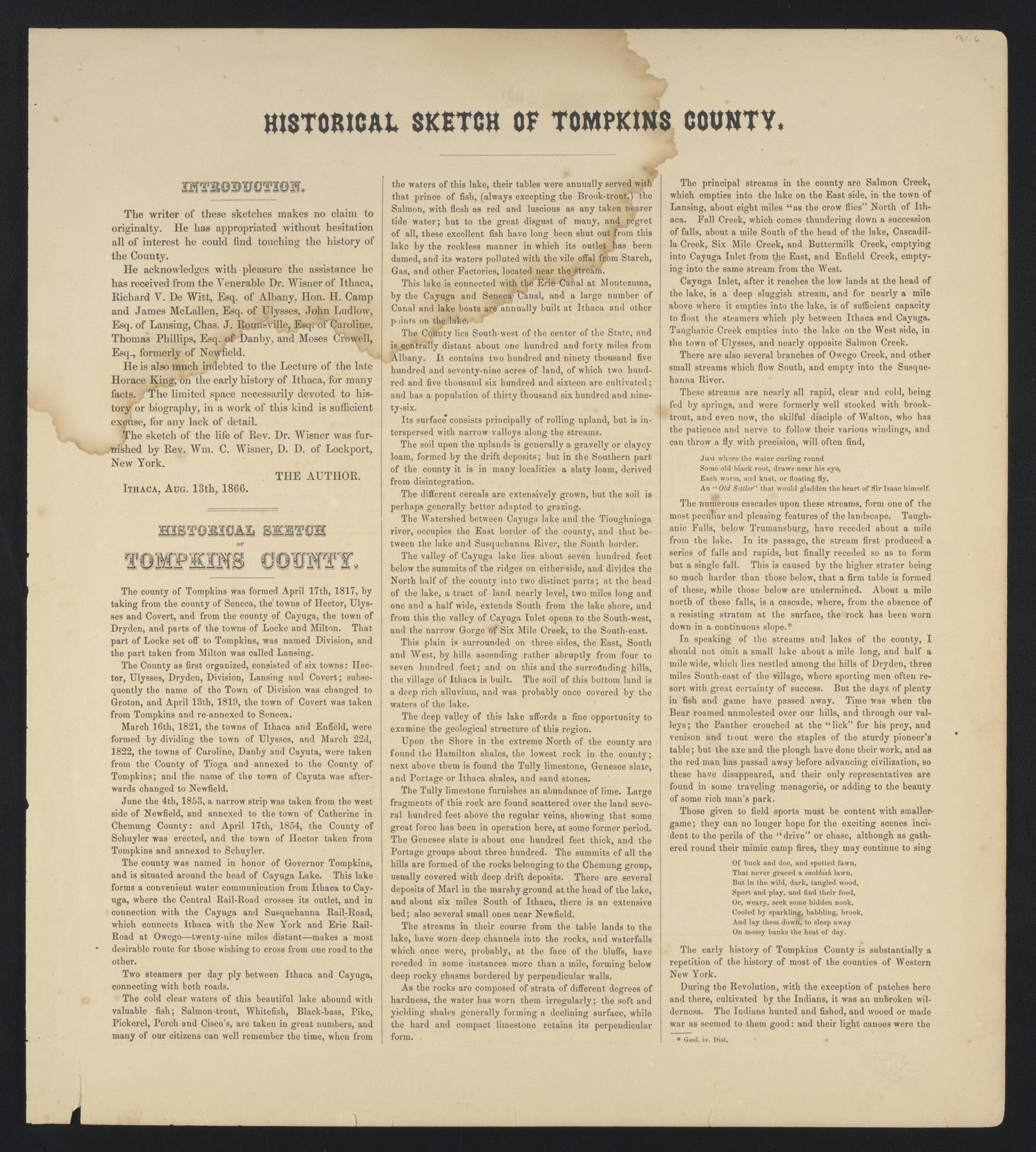 Image 9 of New Topographical Atlas of Tompkins County, New York from New Topographical Atlas of Tompkins County, New York : from Actual Surveys Especially for This Atlas 1866 by Relic Map Company