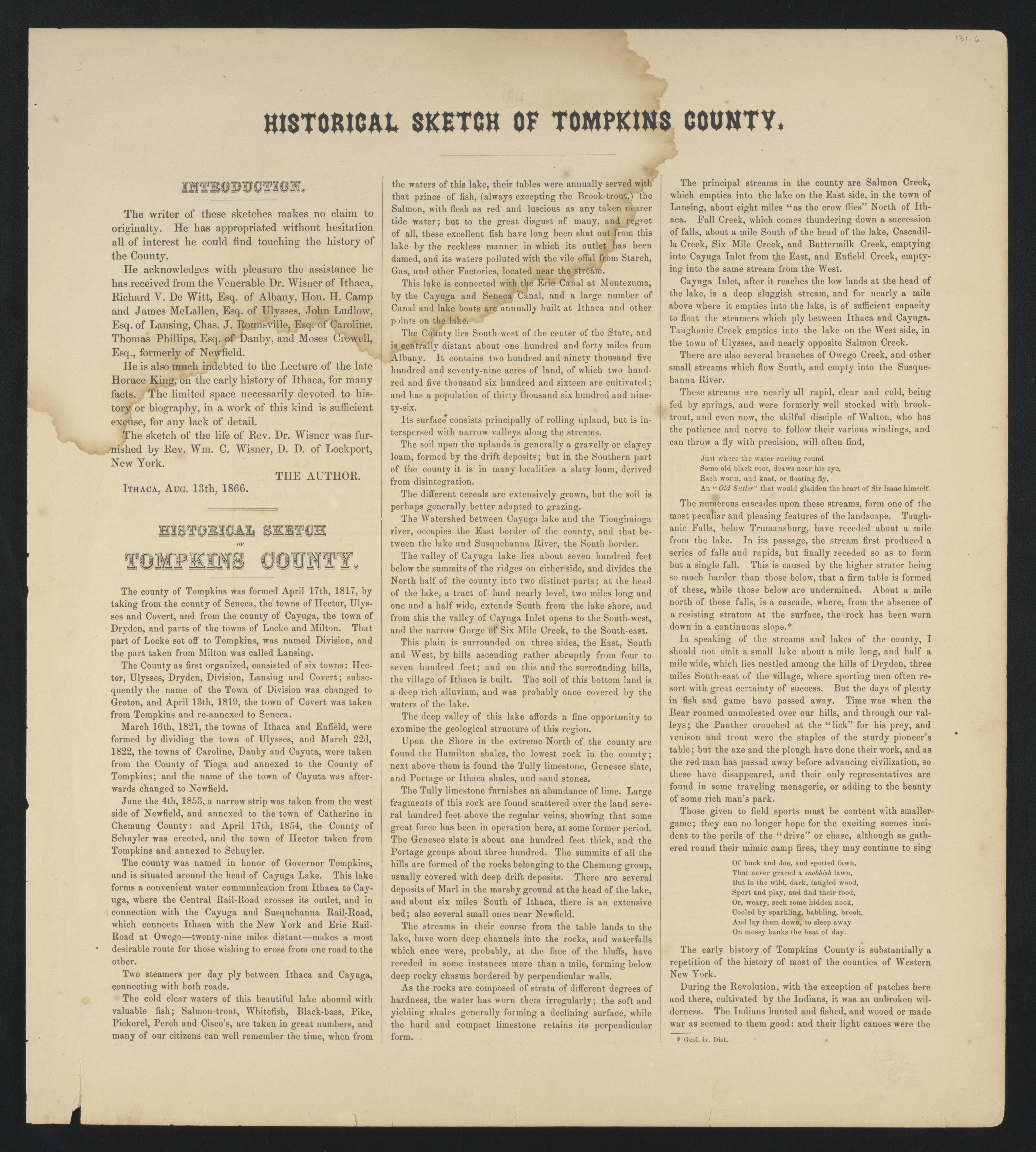 Image 9 of New Topographical Atlas of Tompkins County, New York from New Topographical Atlas of Tompkins County, New York : from Actual Surveys Especially for This Atlas 1866 by Relic Map Company