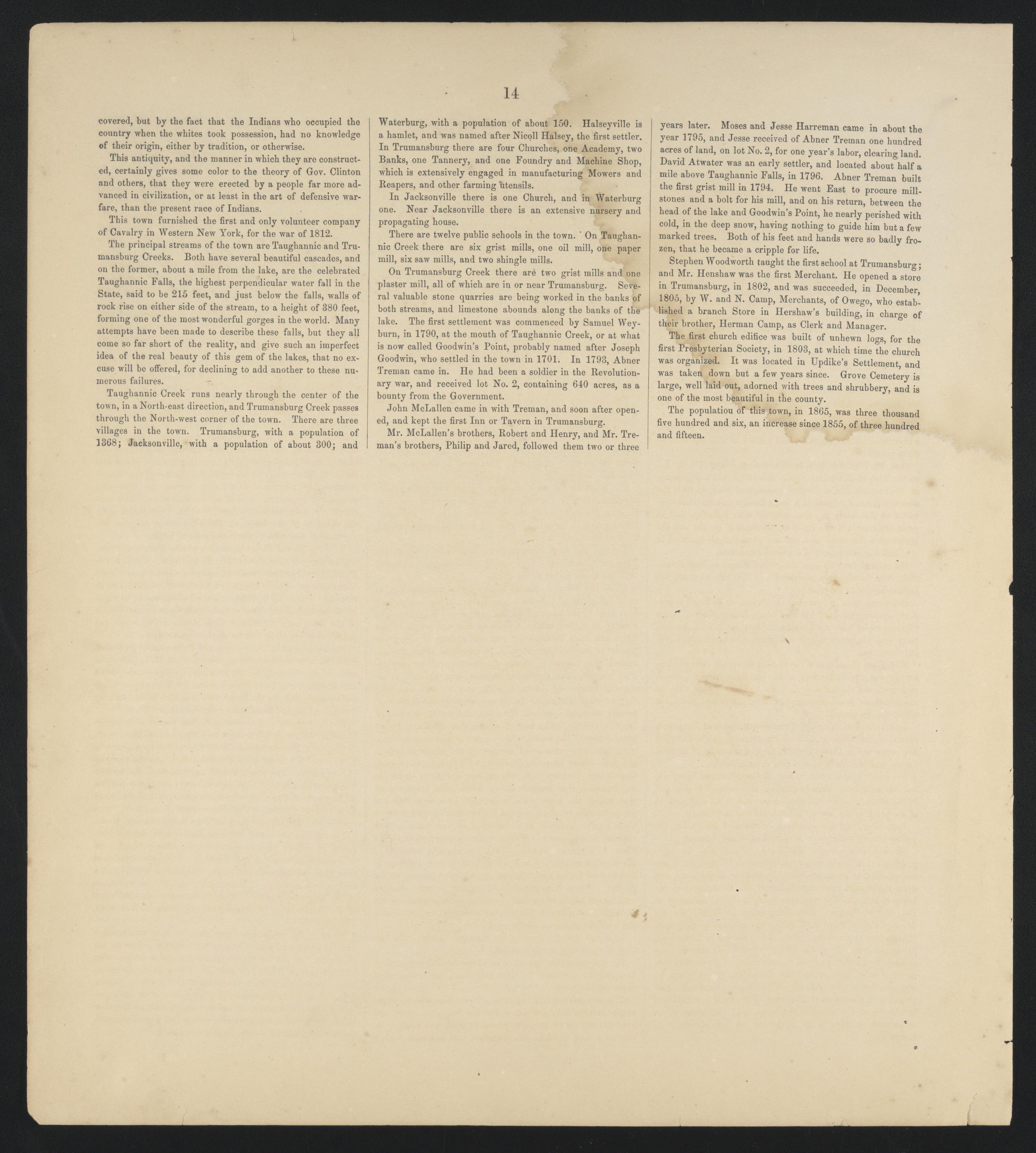 Image 14 of New Topographical Atlas of Tompkins County, New York from New Topographical Atlas of Tompkins County, New York : from Actual Surveys Especially for This Atlas 1866 by Relic Map Company