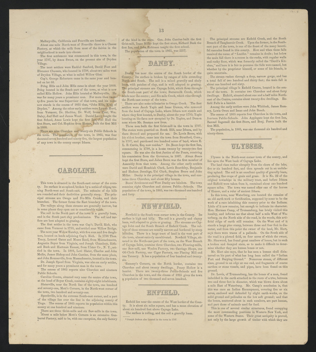 Image 13 of New Topographical Atlas of Tompkins County, New York from New Topographical Atlas of Tompkins County, New York : from Actual Surveys Especially for This Atlas 1866 by Relic Map Company