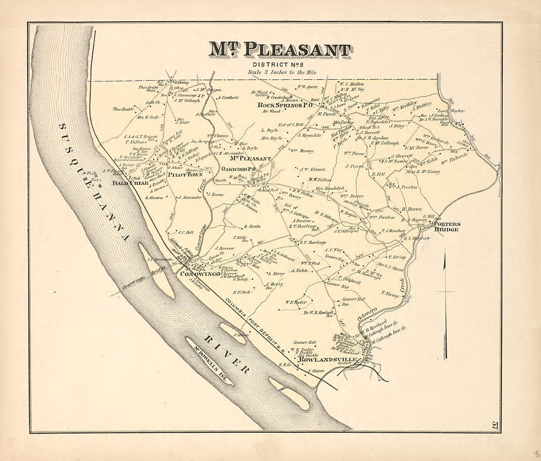 Mt. Pleasant from an Illustrated Atlas of Cecil County, Maryland 1877 by Relic Map Company