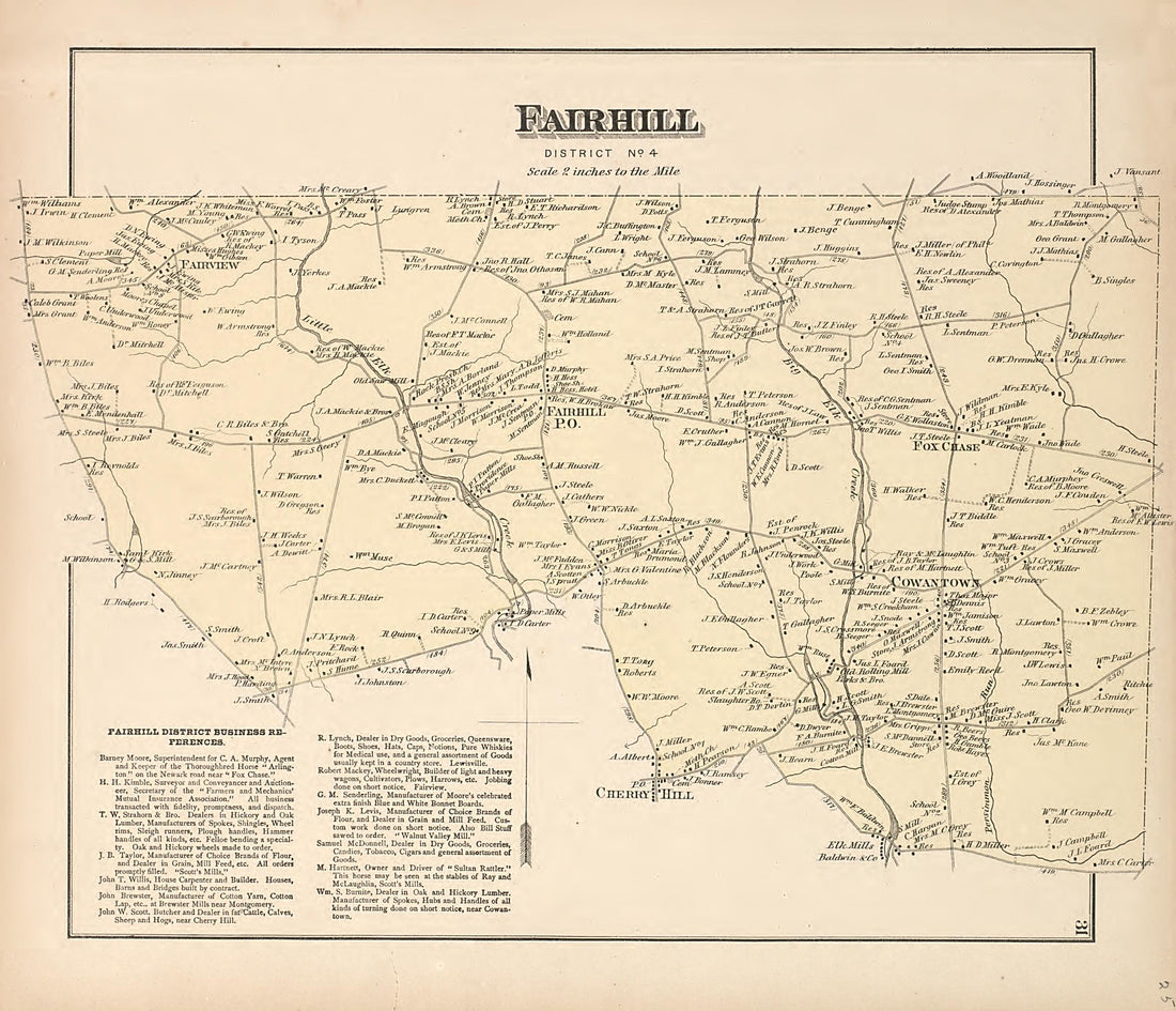 Fairhill from an Illustrated Atlas of Cecil County, Maryland 1877 by Relic Map Company