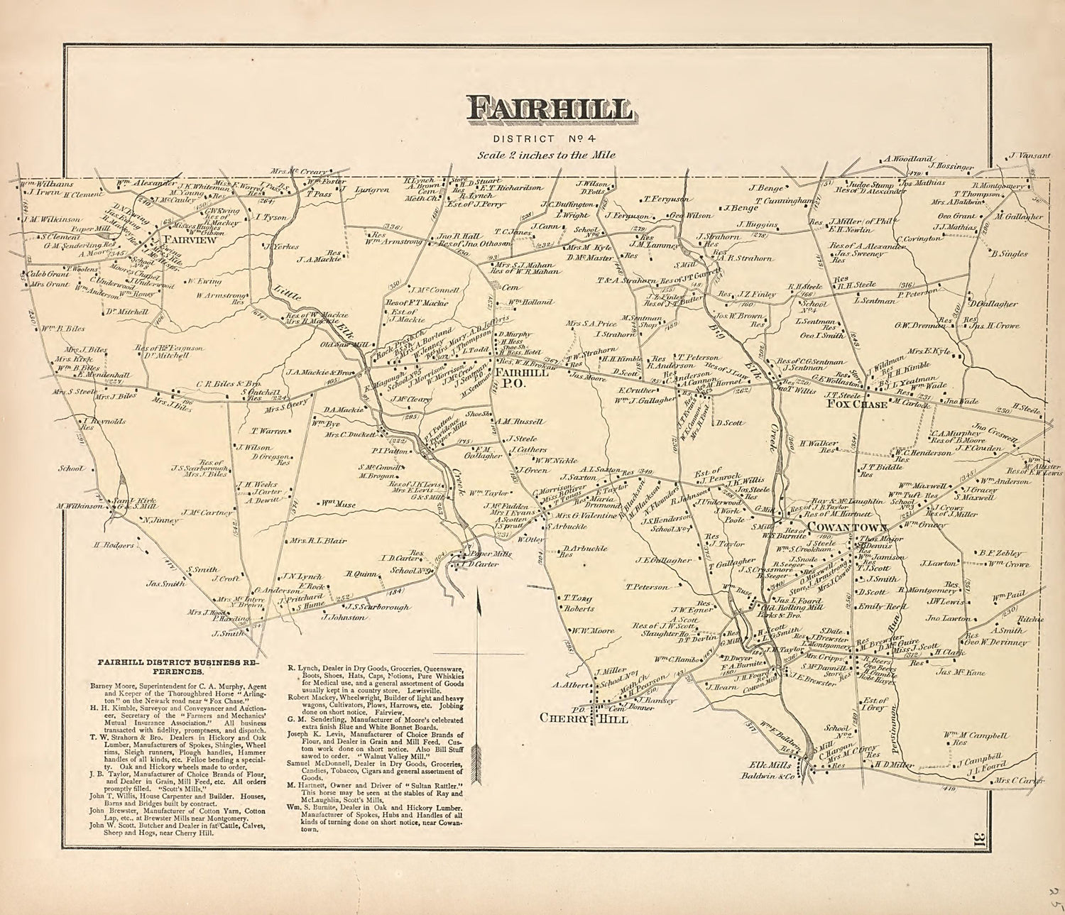 Fairhill from an Illustrated Atlas of Cecil County, Maryland 1877 by Relic Map Company
