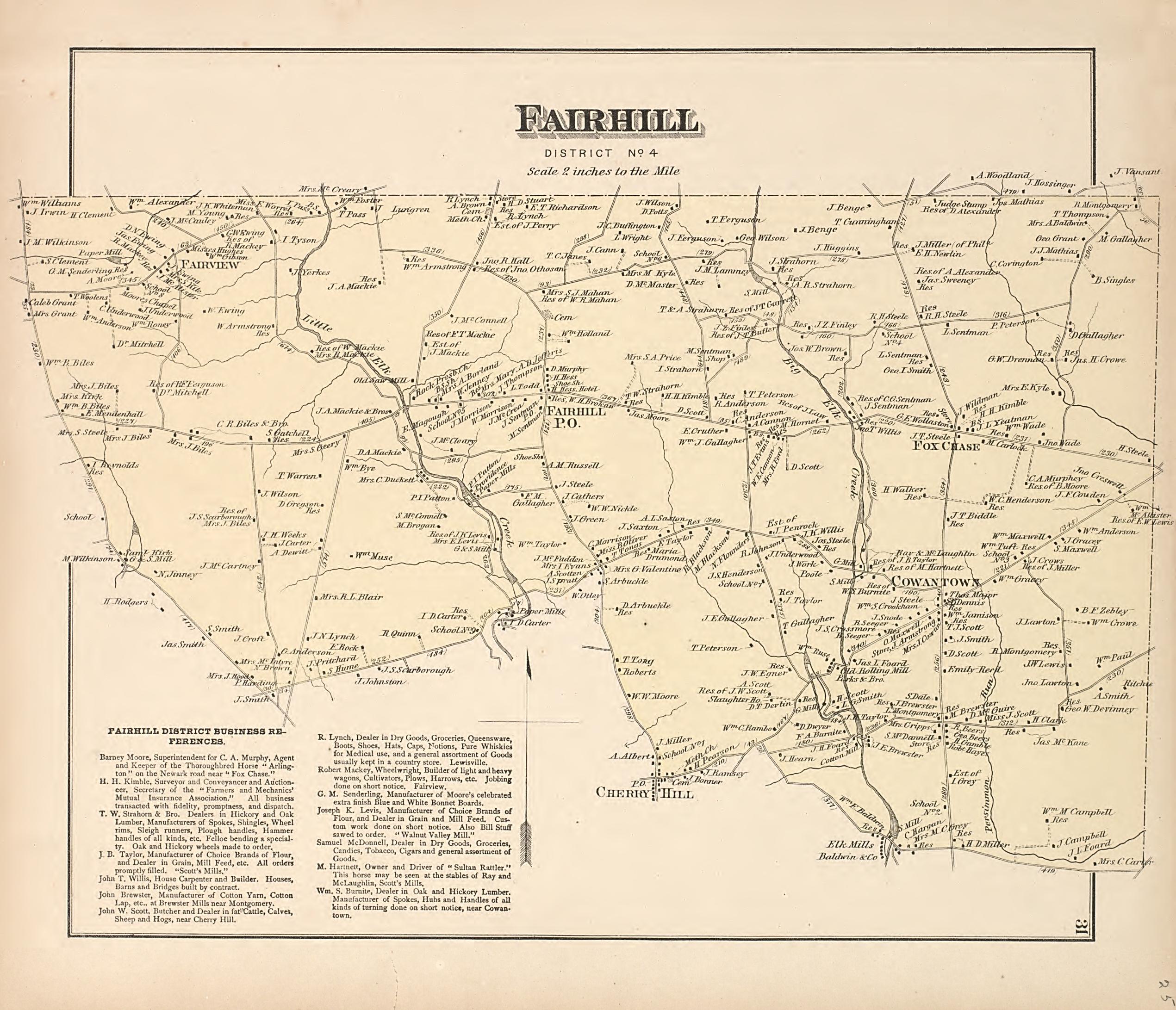 Fairhill from an Illustrated Atlas of Cecil County, Maryland 1877 by Relic Map Company