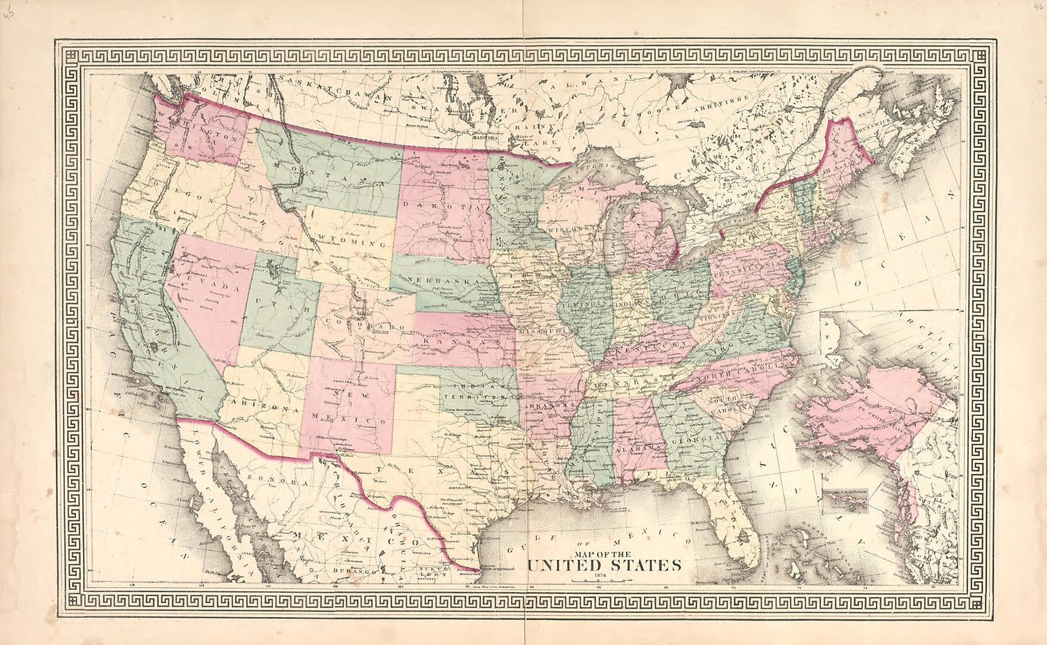 United States from an Illustrated Atlas of Cecil County, Maryland 1877 by Relic Map Company