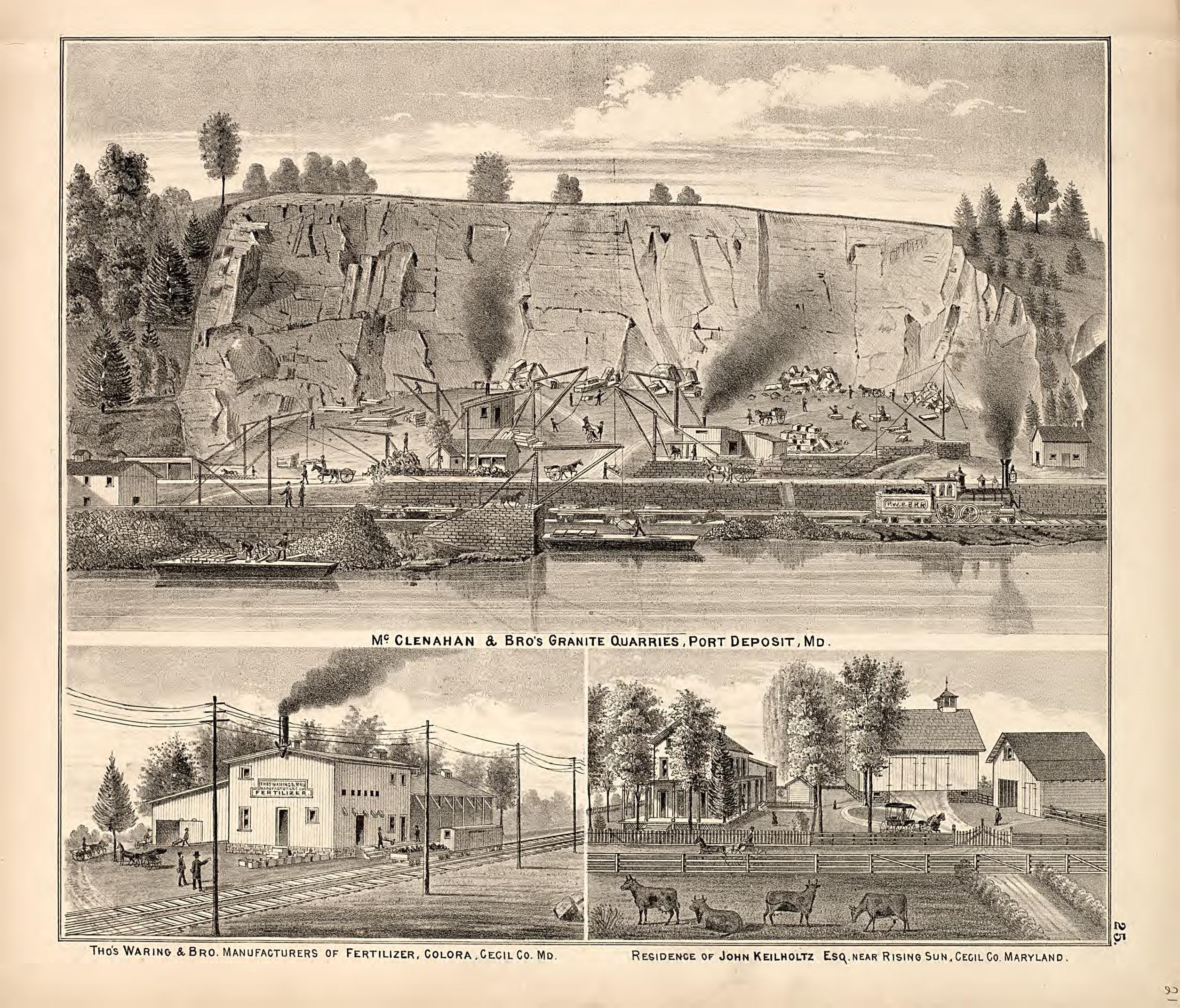 3 Views from an Illustrated Atlas of Cecil County, Maryland 1877 by Relic Map Company