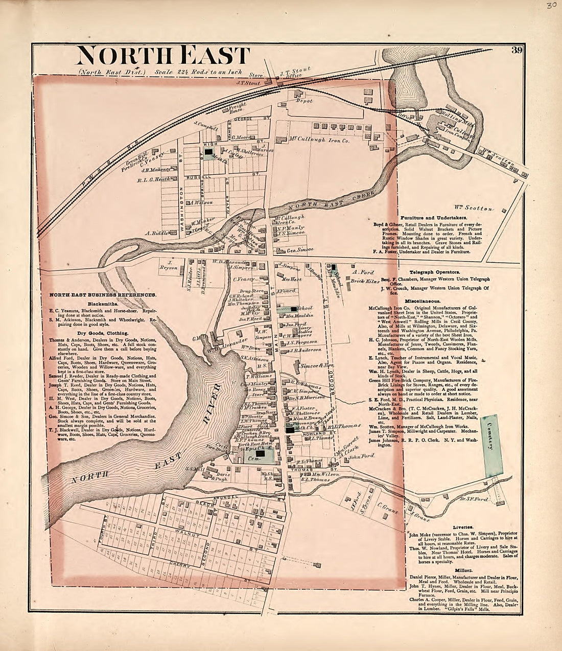 NorthEast from an Illustrated Atlas of Cecil County, Maryland 1877 by Relic Map Company