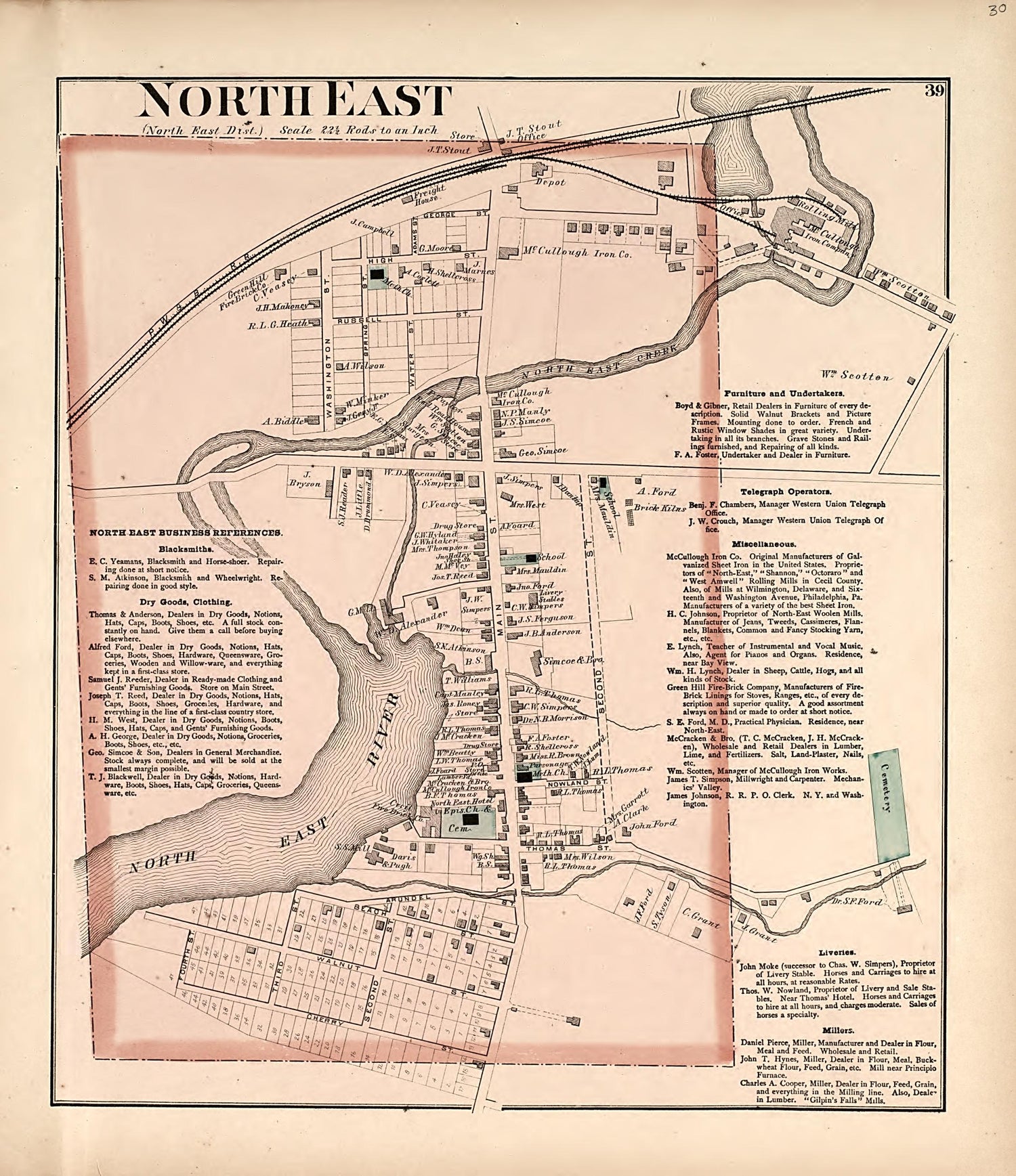 NorthEast from an Illustrated Atlas of Cecil County, Maryland 1877 by Relic Map Company