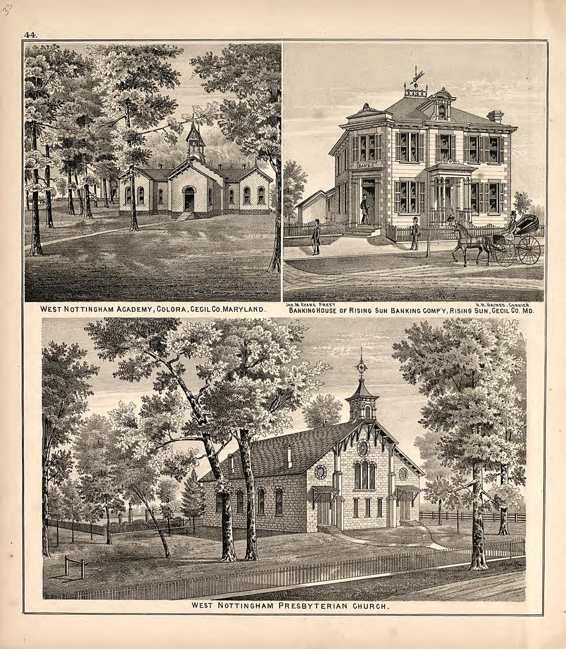 3 Views from an Illustrated Atlas of Cecil County, Maryland 1877 by Relic Map Company