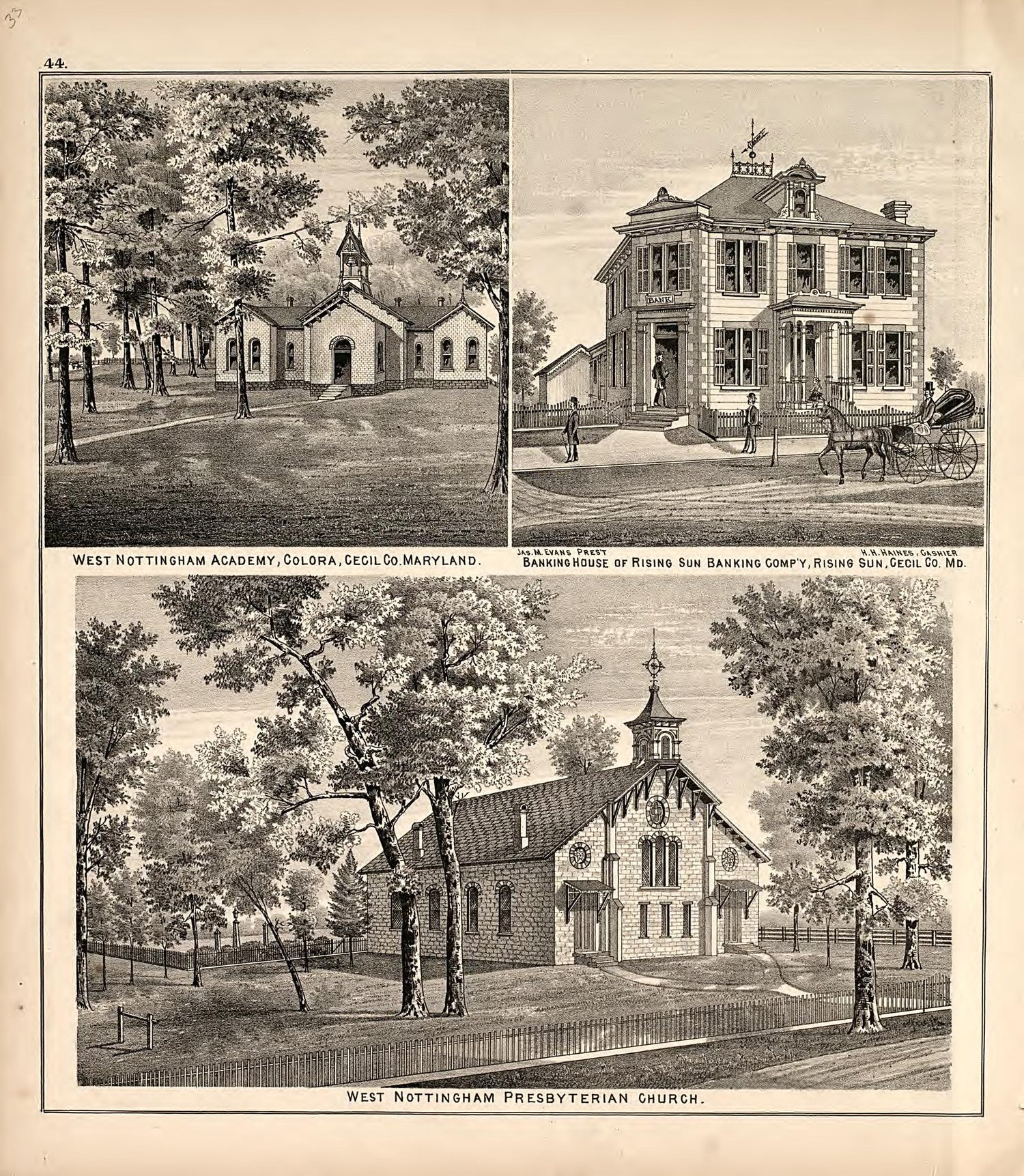 3 Views from an Illustrated Atlas of Cecil County, Maryland 1877 by Relic Map Company