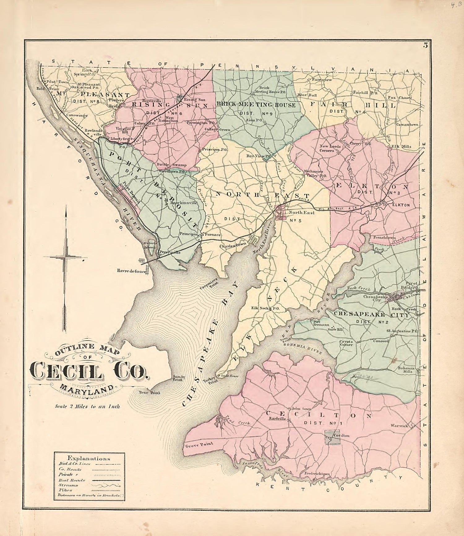 Cecil County from an Illustrated Atlas of Cecil County, Maryland 1877 by Relic Map Company