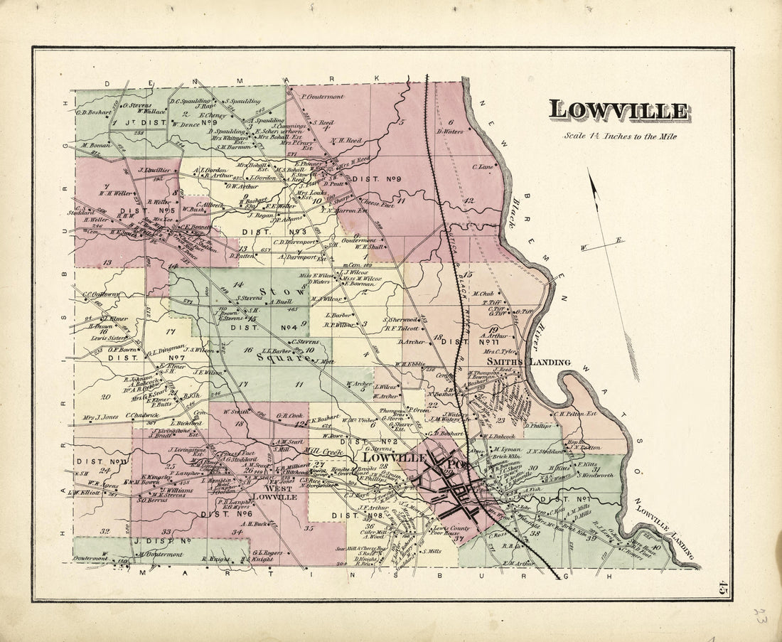 Lowville from Atlas of Lewis County, New York 1875 by Relic Map Company