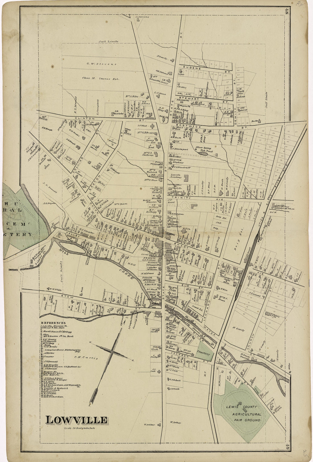 Lowville from Atlas of Lewis County, New York 1875 by Relic Map Company