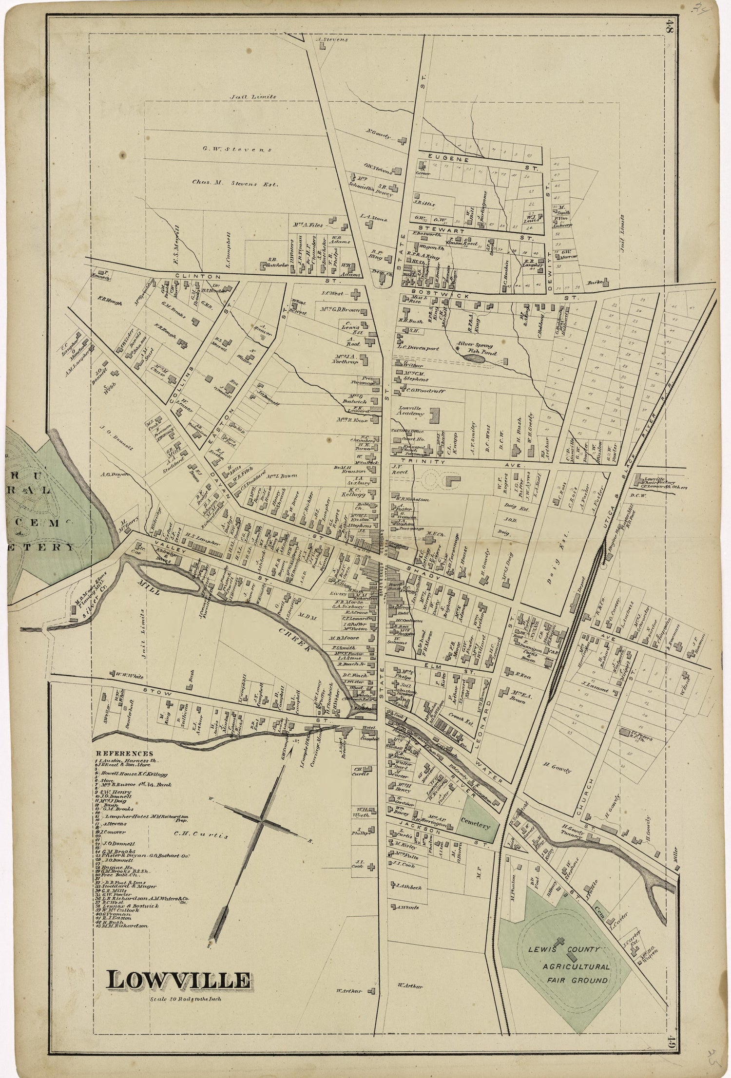 Lowville from Atlas of Lewis County, New York 1875 by Relic Map Company