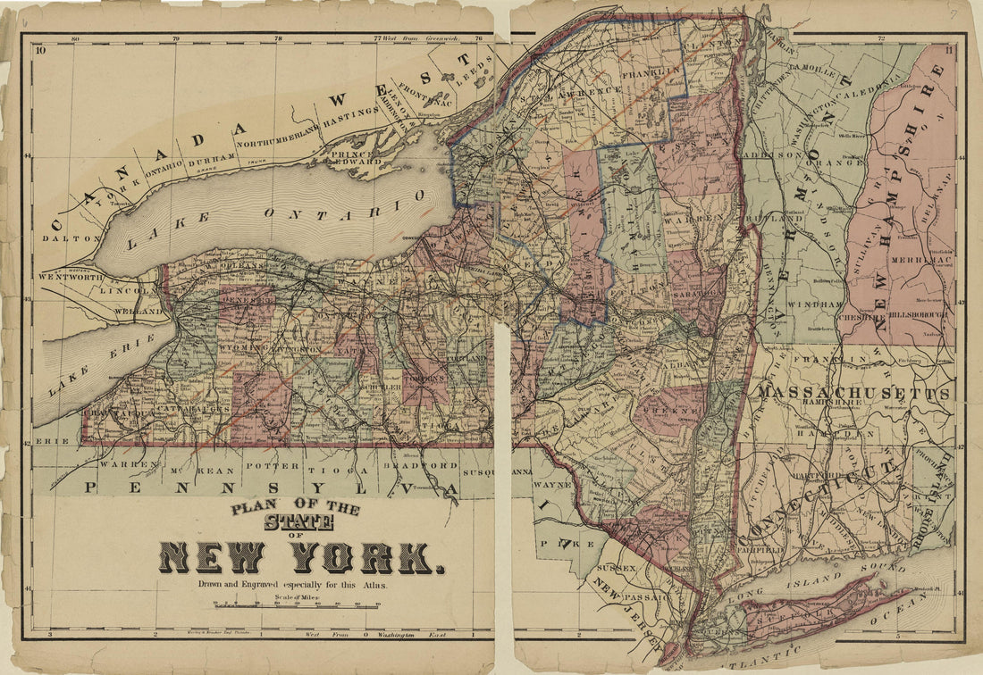 Plan of the State of New York from Atlas of Lewis County, New York 1875 by Relic Map Company