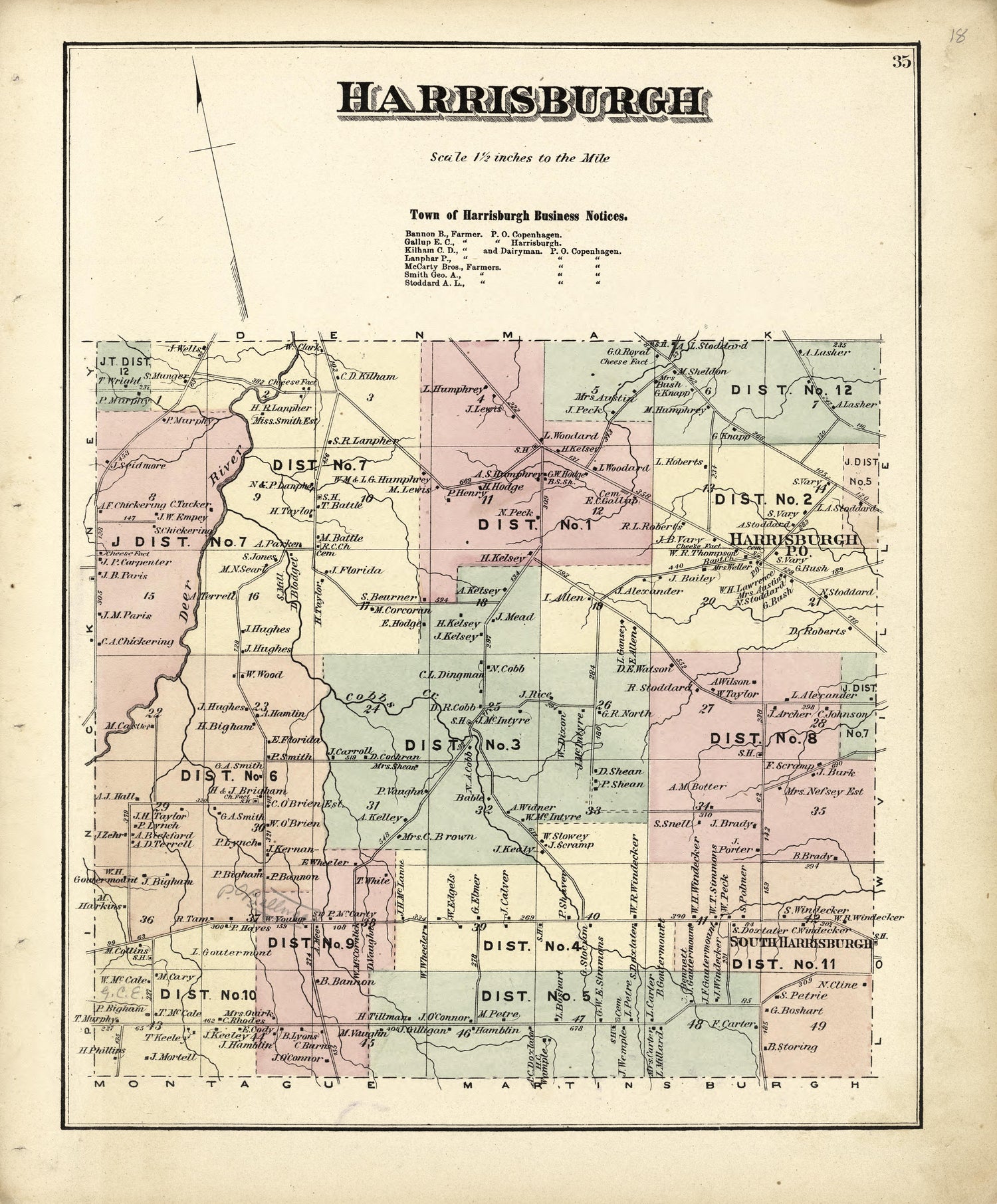 Harrisburgh from Atlas of Lewis County, New York 1875 by Relic Map Company