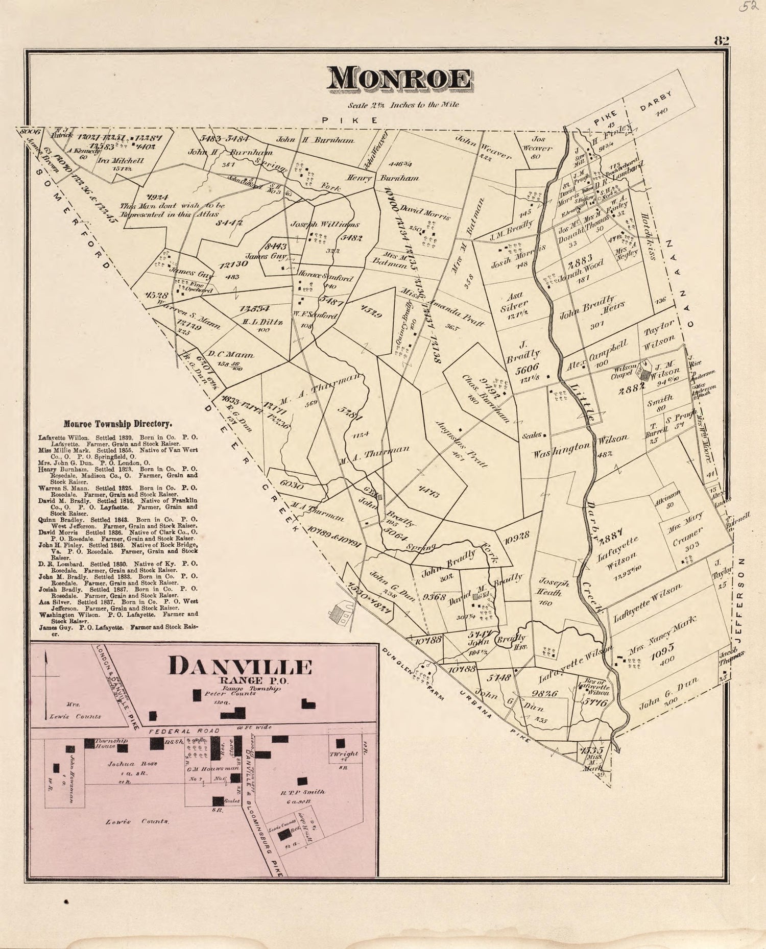 Monroe, Danville from Caldwell&