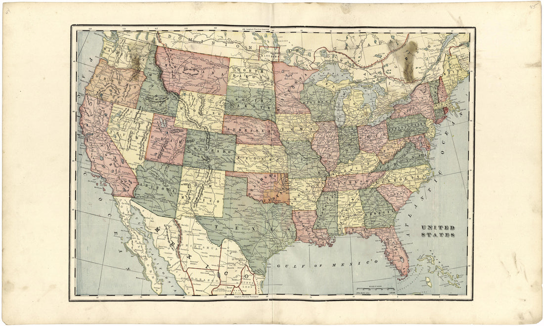 United States from an Illustrated Standard Atlas of Gibson County, Indiana 1899 by Relic Map Company