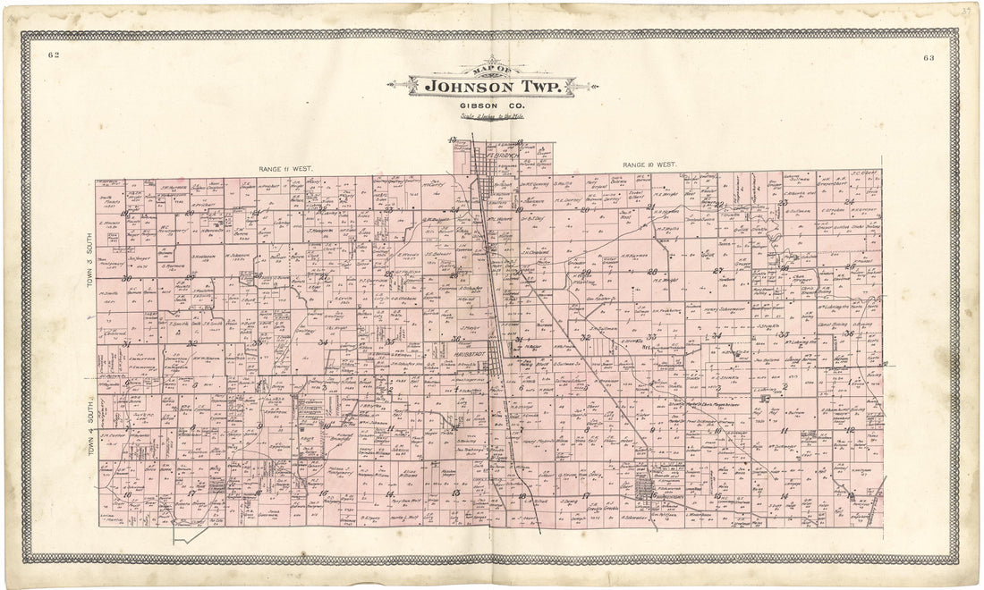 Map of Johnson Township from an Illustrated Standard Atlas of Gibson County, Indiana 1899 by Relic Map Company