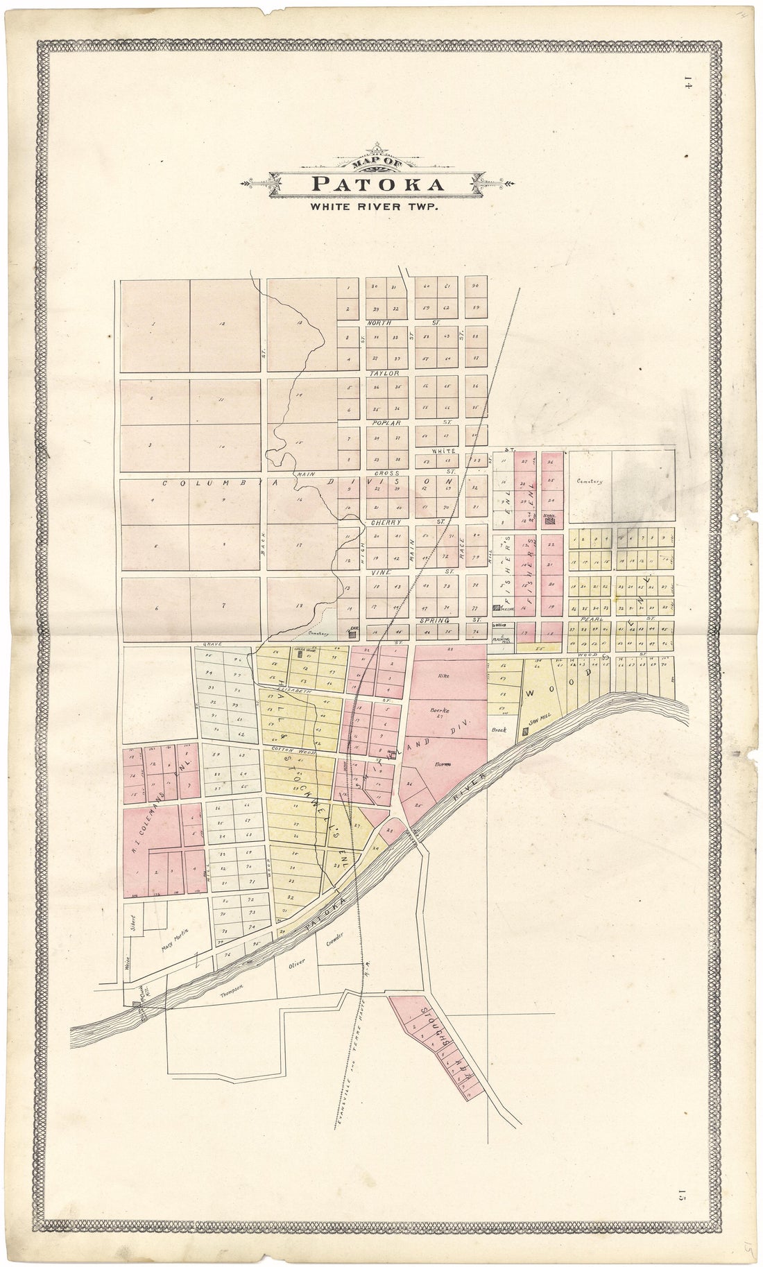 Map of Patoka from an Illustrated Standard Atlas of Gibson County, Indiana 1899 by Relic Map Company