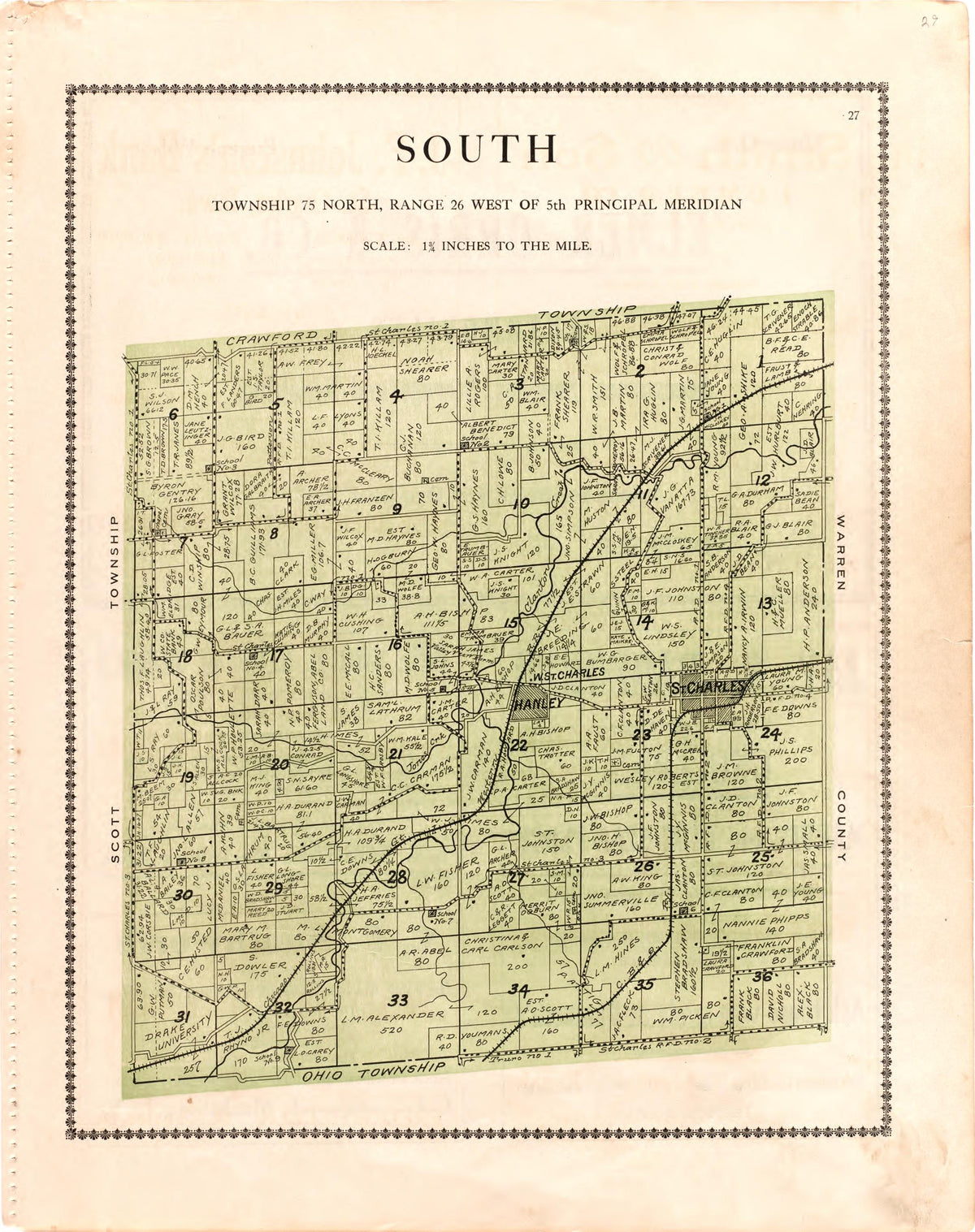 South from Atlas of Madison County, Iowa 1912 by Relic Map Company
