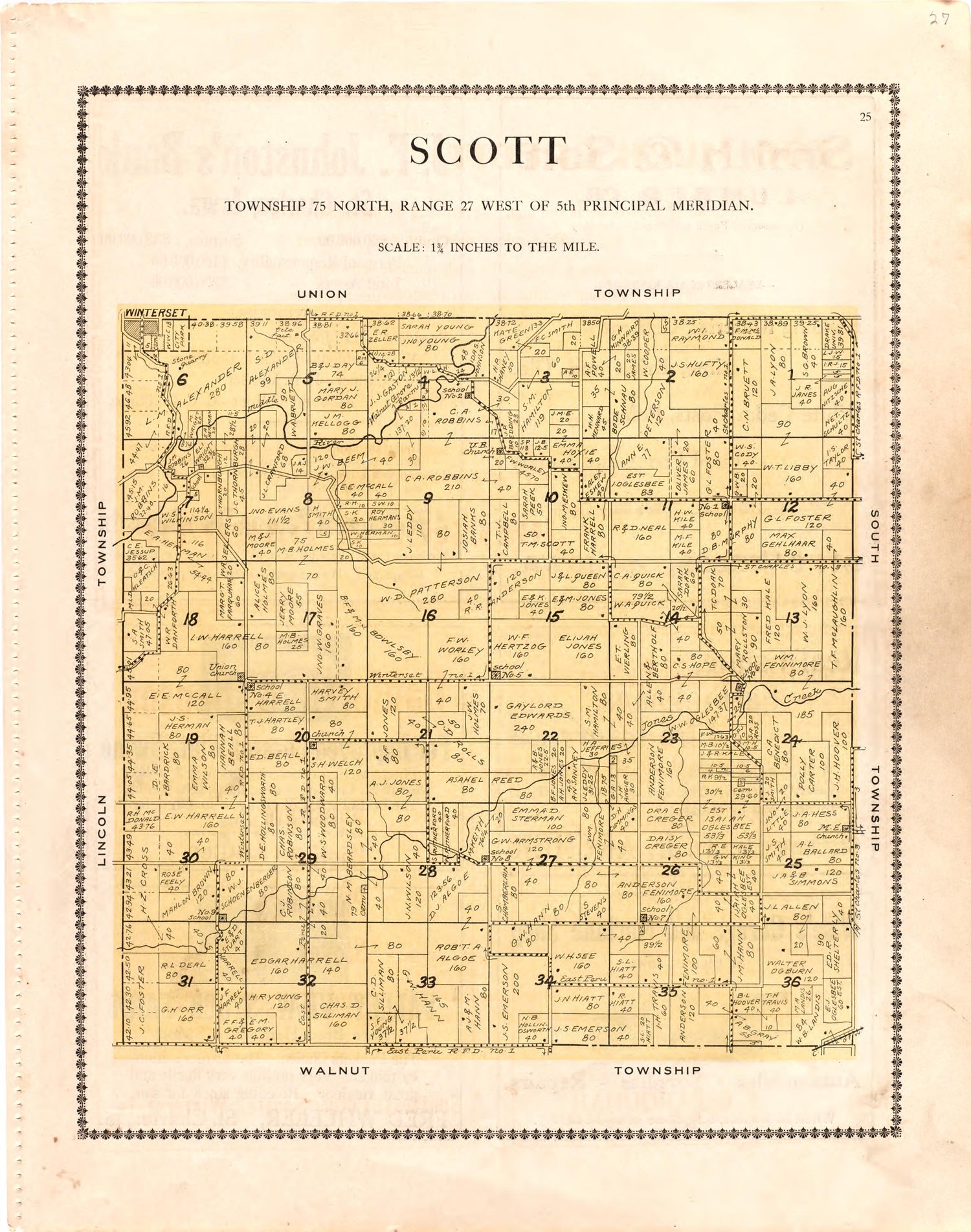 Scott from Atlas of Madison County, Iowa 1912 by Relic Map Company