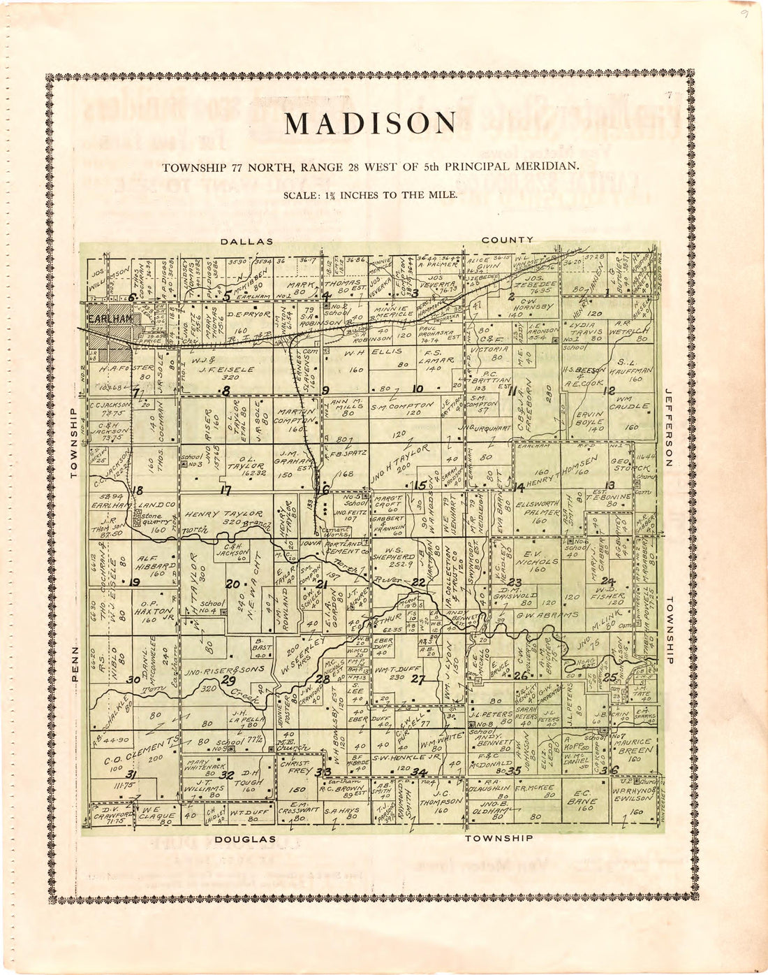 Madison from Atlas of Madison County, Iowa 1912 by Relic Map Company