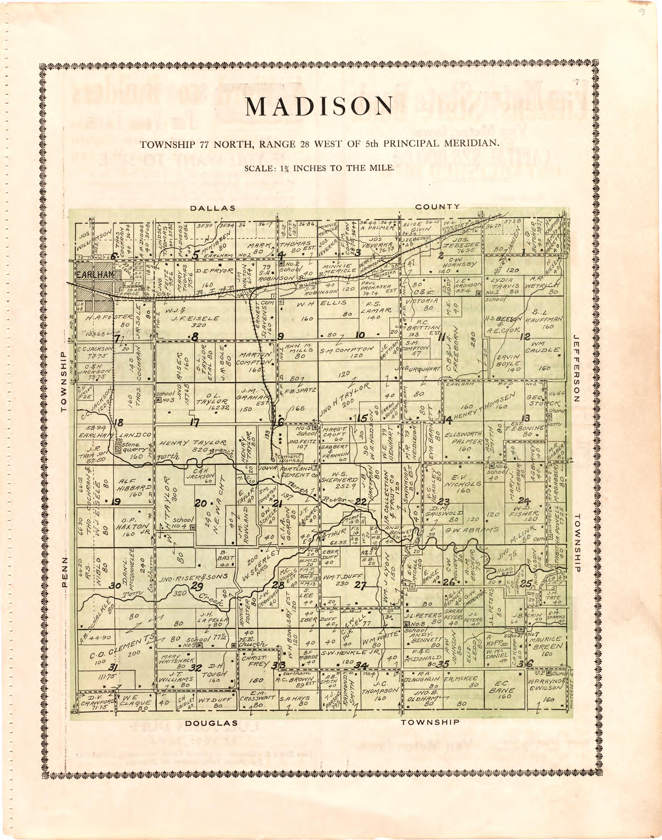 Madison from Atlas of Madison County, Iowa 1912 by Relic Map Company